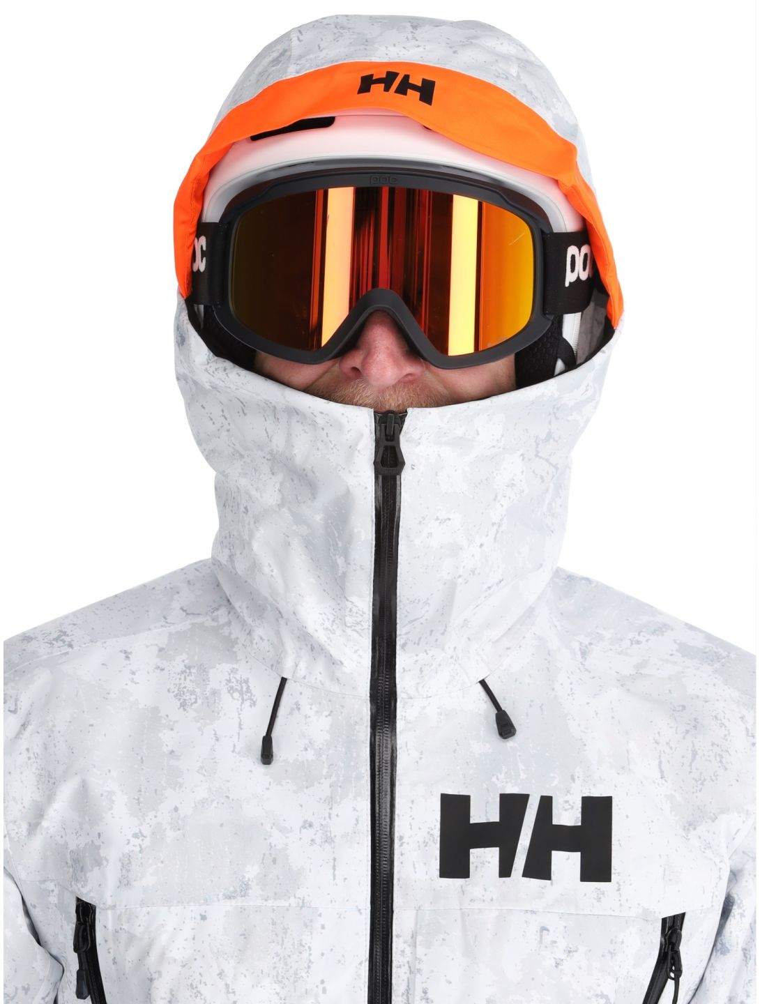 Helly Hansen, Sogn Shell 2.0 chaqueta de esquí hardshell hombres Grey Fog Snow Camo AOP blanco, gris 