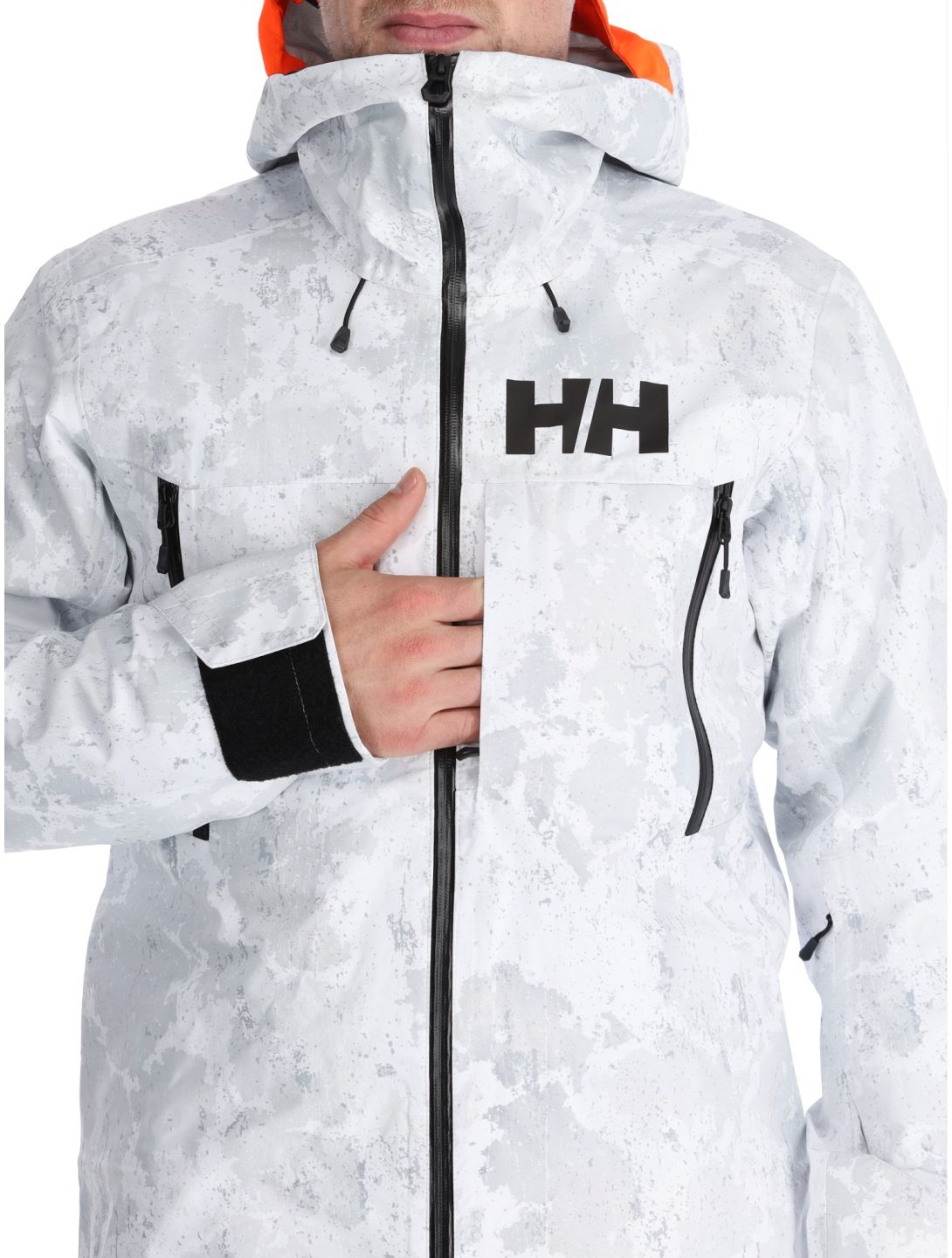 Helly Hansen, Sogn Shell 2.0 chaqueta de esquí hardshell hombres Grey Fog Snow Camo AOP blanco, gris 