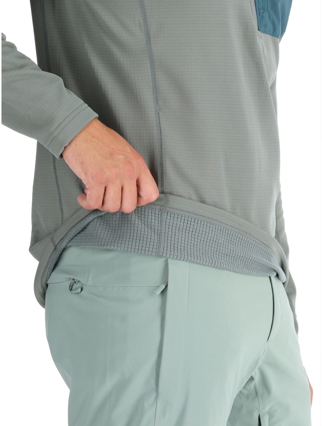 Helly Hansen, Versalite 1/2 Zip jersey hombres Grey Cactus gris, verde 