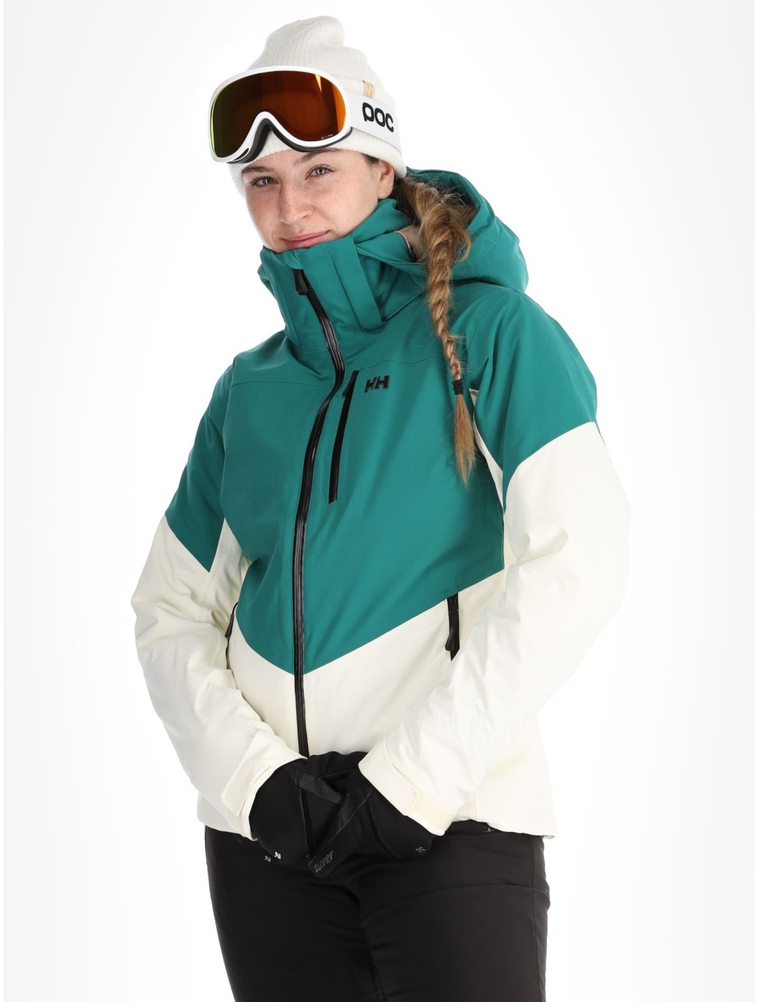 Helly Hansen, W Alphelia chaqueta de esquí mujeres Emerald Snow blanco, verde 