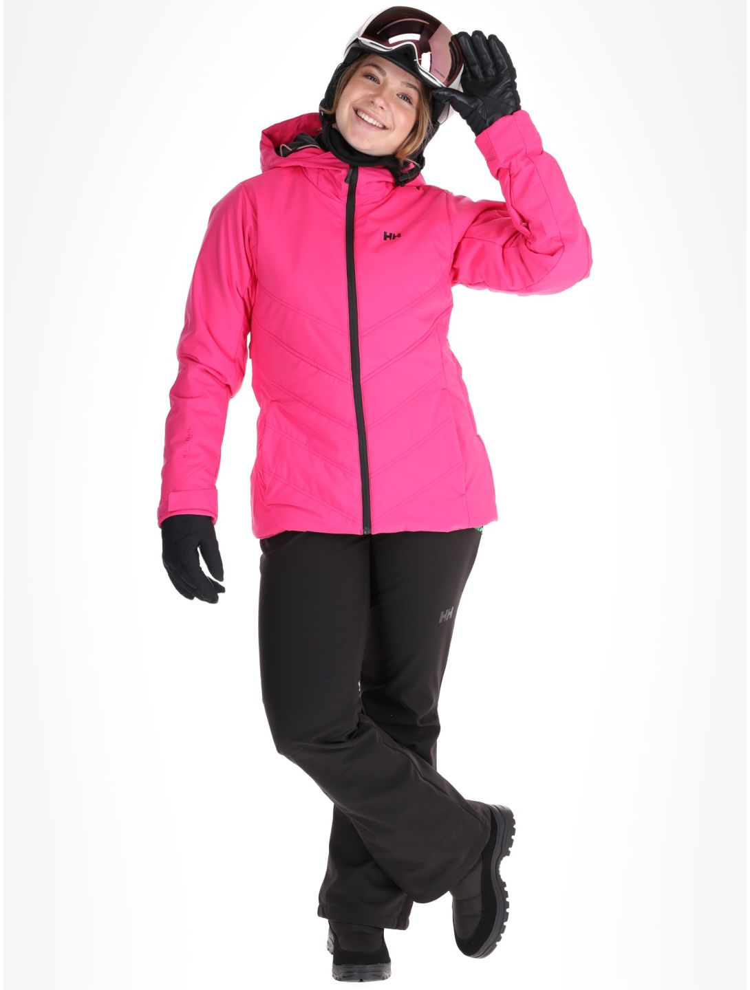 Helly Hansen, W Alpine Insulated chaqueta de esquí mujeres Dragon Fruit Black negro, rosa 