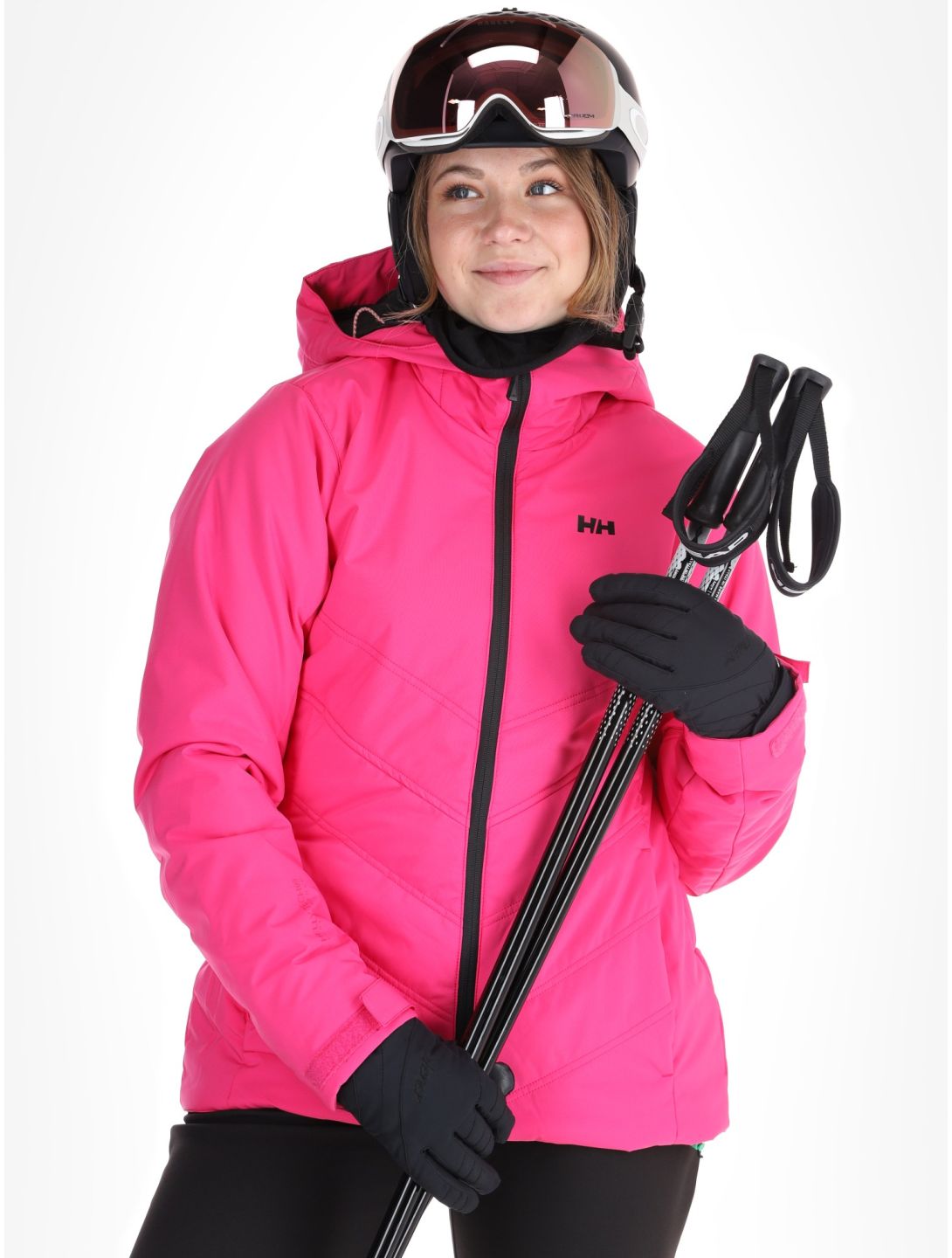 Helly Hansen, W Alpine Insulated chaqueta de esquí mujeres Dragon Fruit Black negro, rosa 