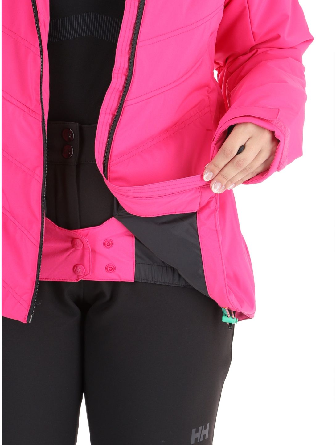 Helly Hansen, W Alpine Insulated chaqueta de esquí mujeres Dragon Fruit Black negro, rosa 