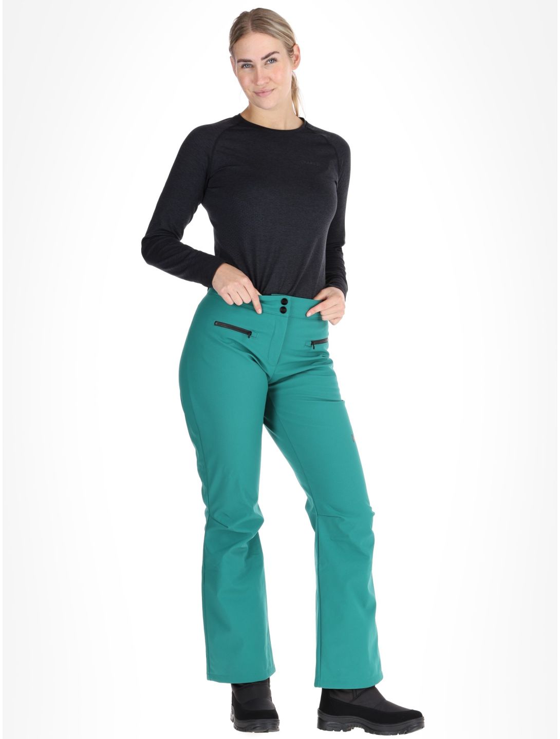 Helly Hansen, W Bellissimo 2 pantalones de esquí softshell mujeres Emerald verde 