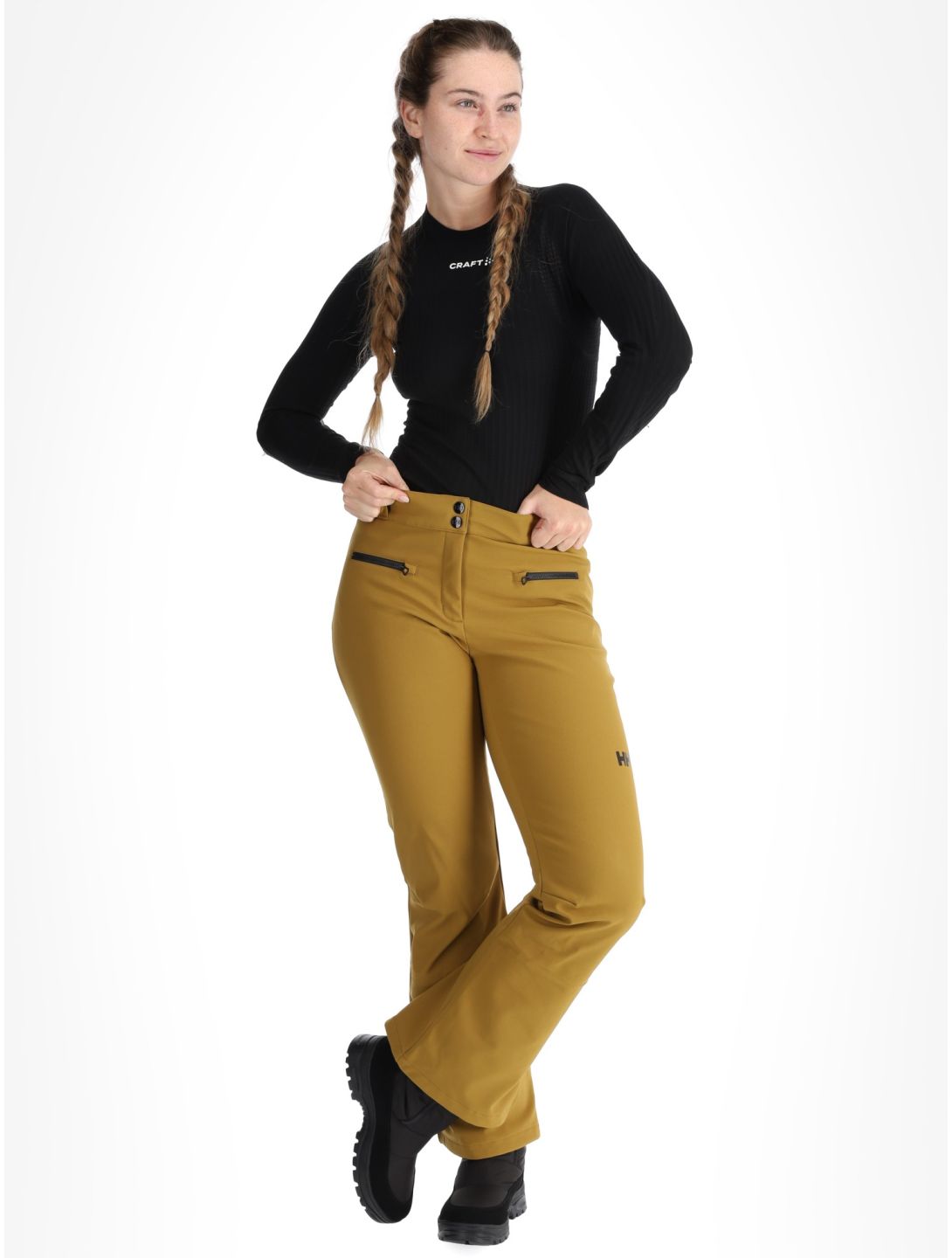 Helly Hansen, W Bellissimo 2 pantalones de esquí softshell mujeres Lynx marrón 