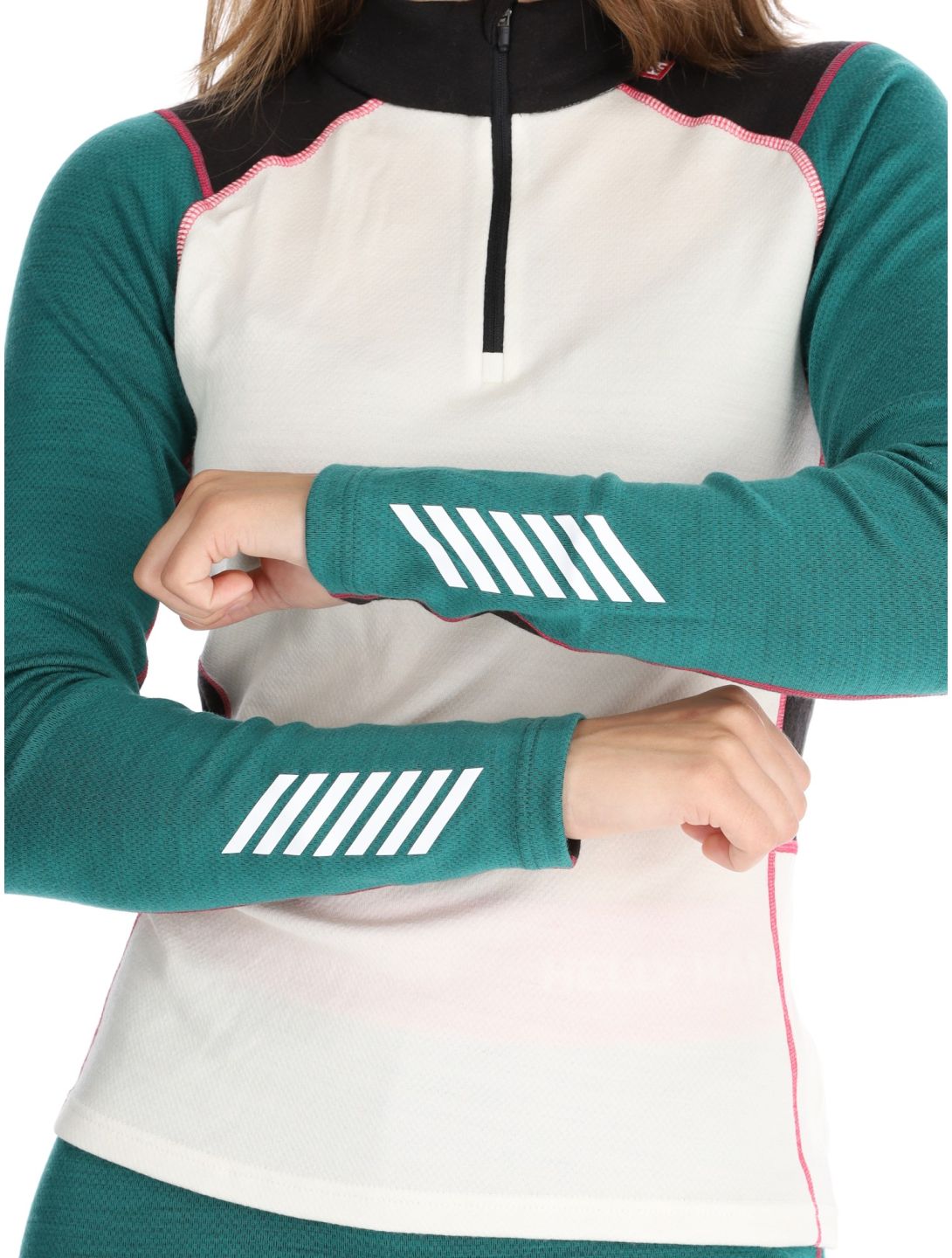 Helly Hansen, W Lifa Merino Midweight 1/2 Zip jersey mujeres Emerald verde 