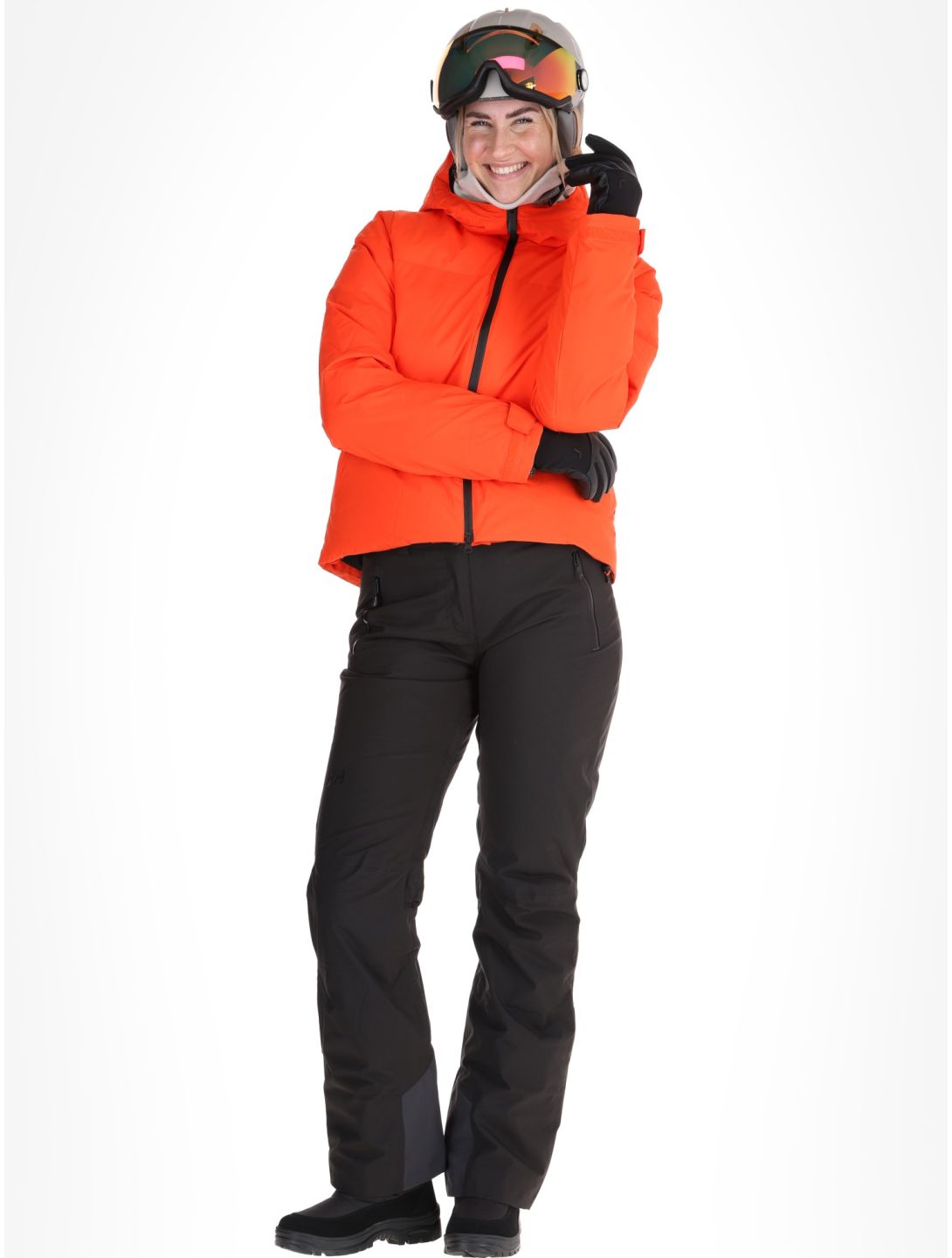 Helly Hansen, W Nora Short Puffy chaqueta de esquí mujeres Cherry Tomato naranja 