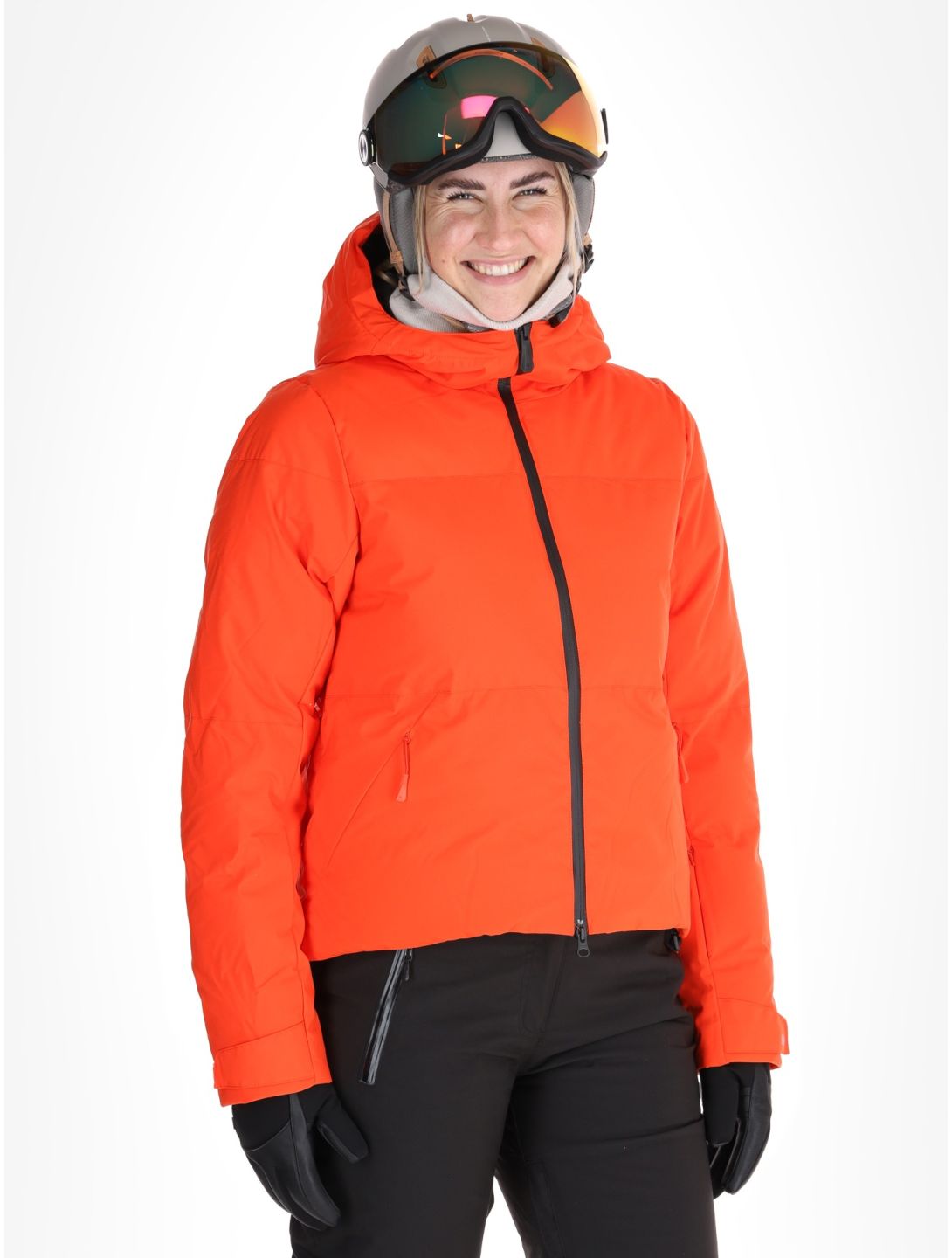 Helly Hansen, W Nora Short Puffy chaqueta de esquí mujeres Cherry Tomato naranja 