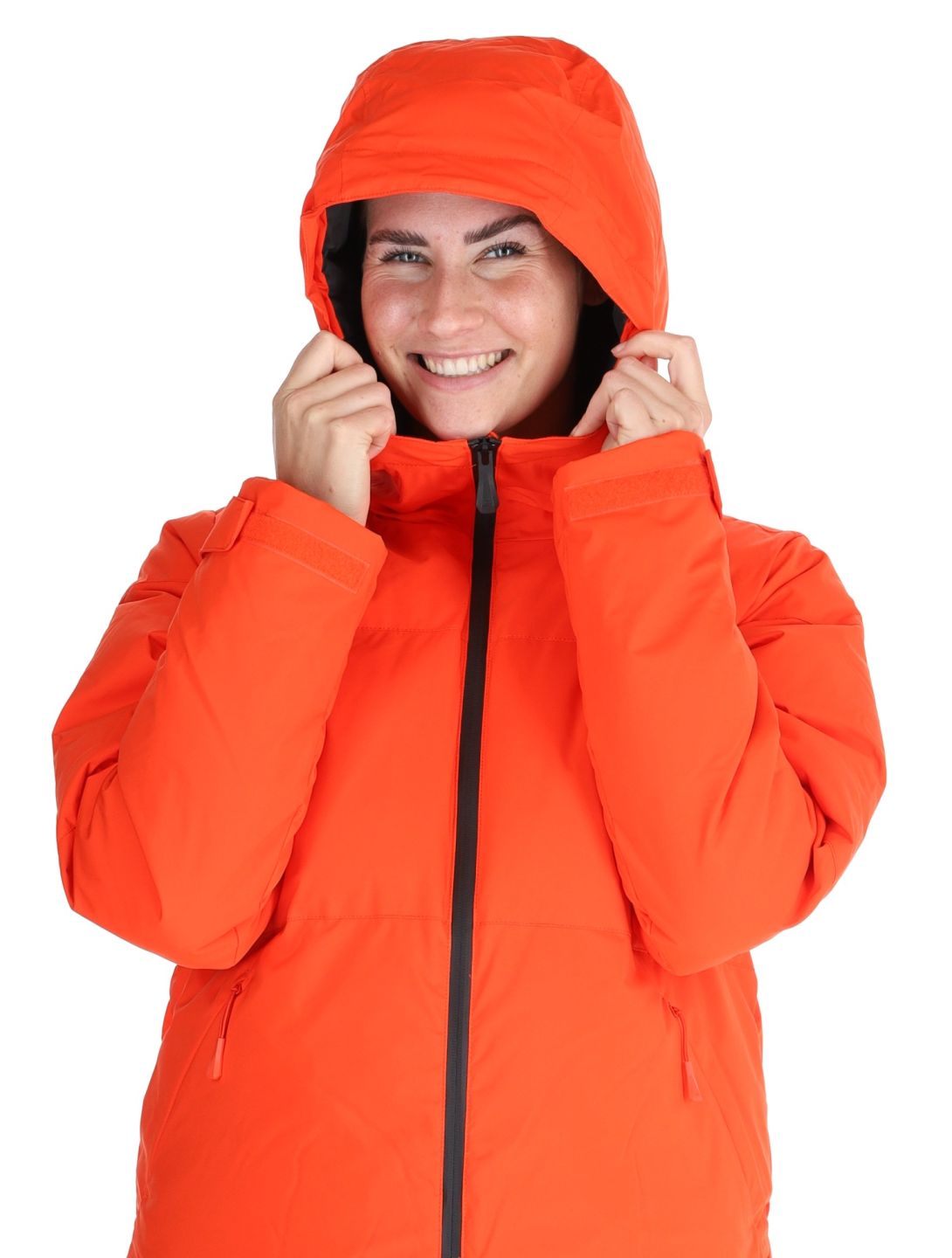 Helly Hansen, W Nora Short Puffy chaqueta de esquí mujeres Cherry Tomato naranja 