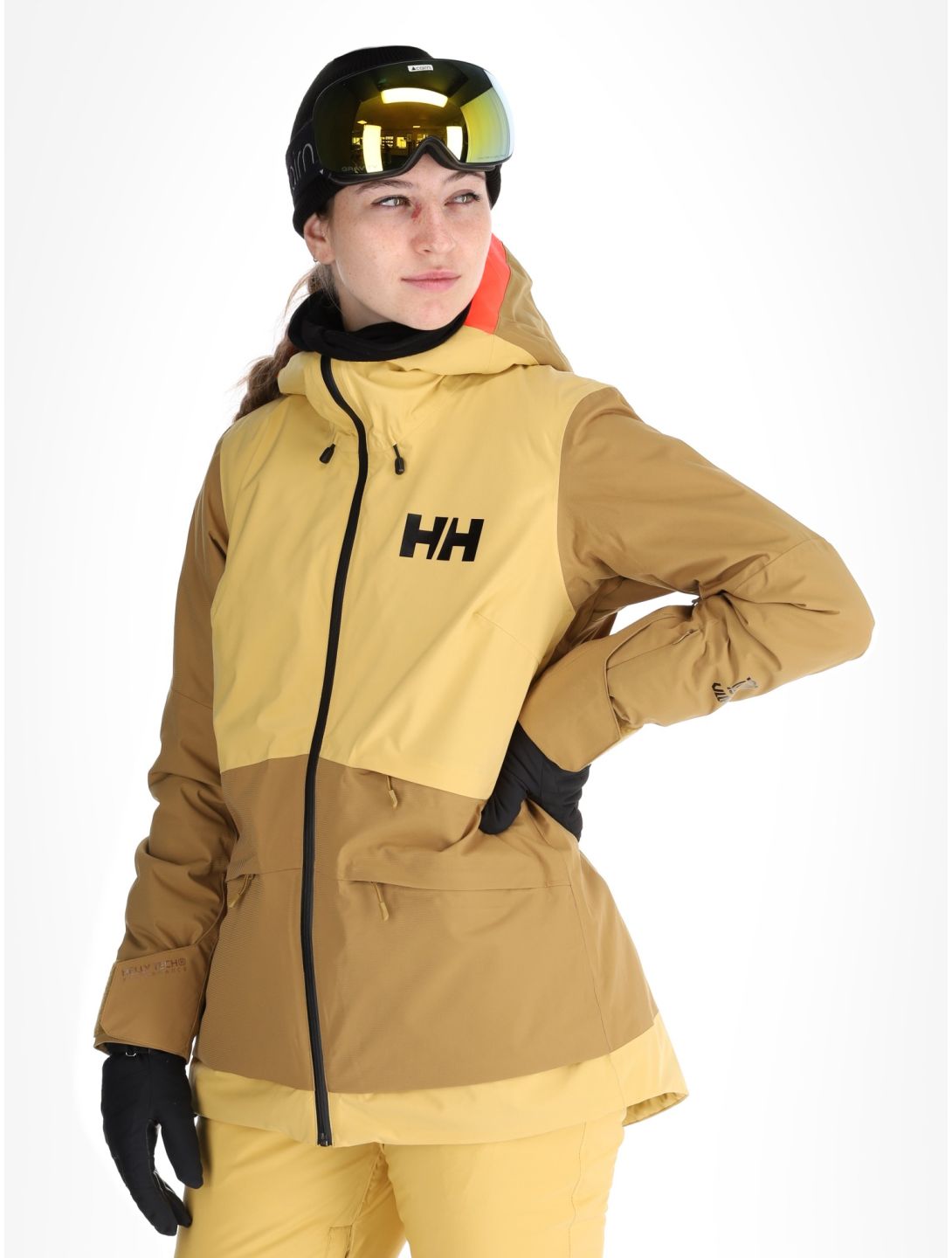 Helly Hansen, W Powchaser 2.0 chaqueta de esquí mujeres Sand amarillo 