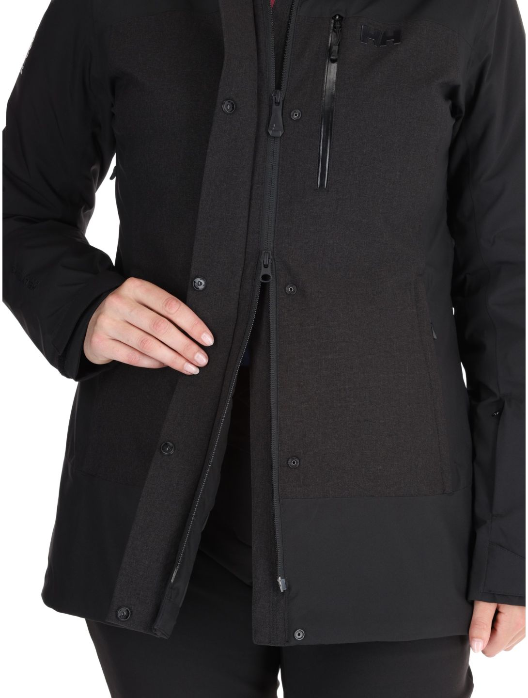 Helly Hansen, W Snowplay Long Insulated chaqueta de esquí mujeres Black negro 