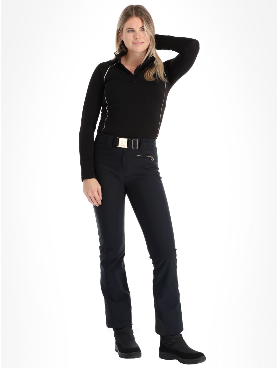 High Society, Lia pantalones de esquí softshell mujeres Black negro 