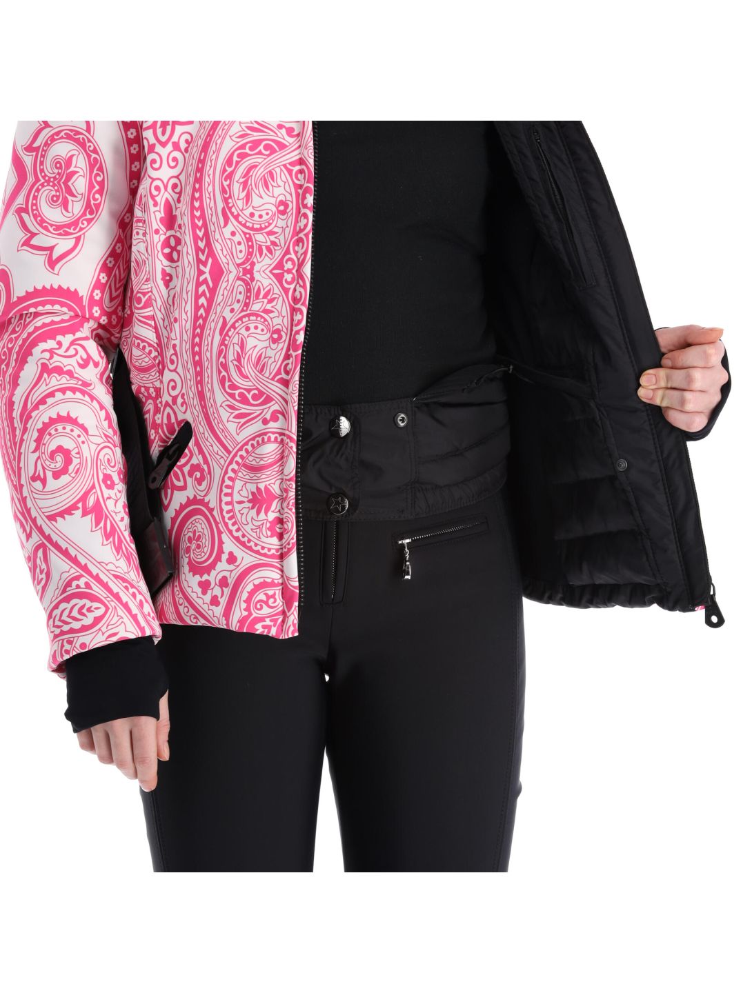 High Society, Elea chaqueta de esquí mujeres paisley print rosa 