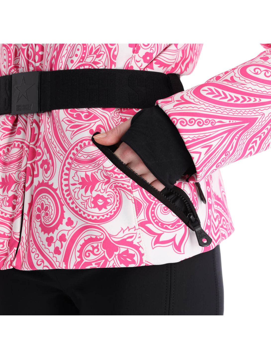 High Society, Elea chaqueta de esquí mujeres paisley print rosa 