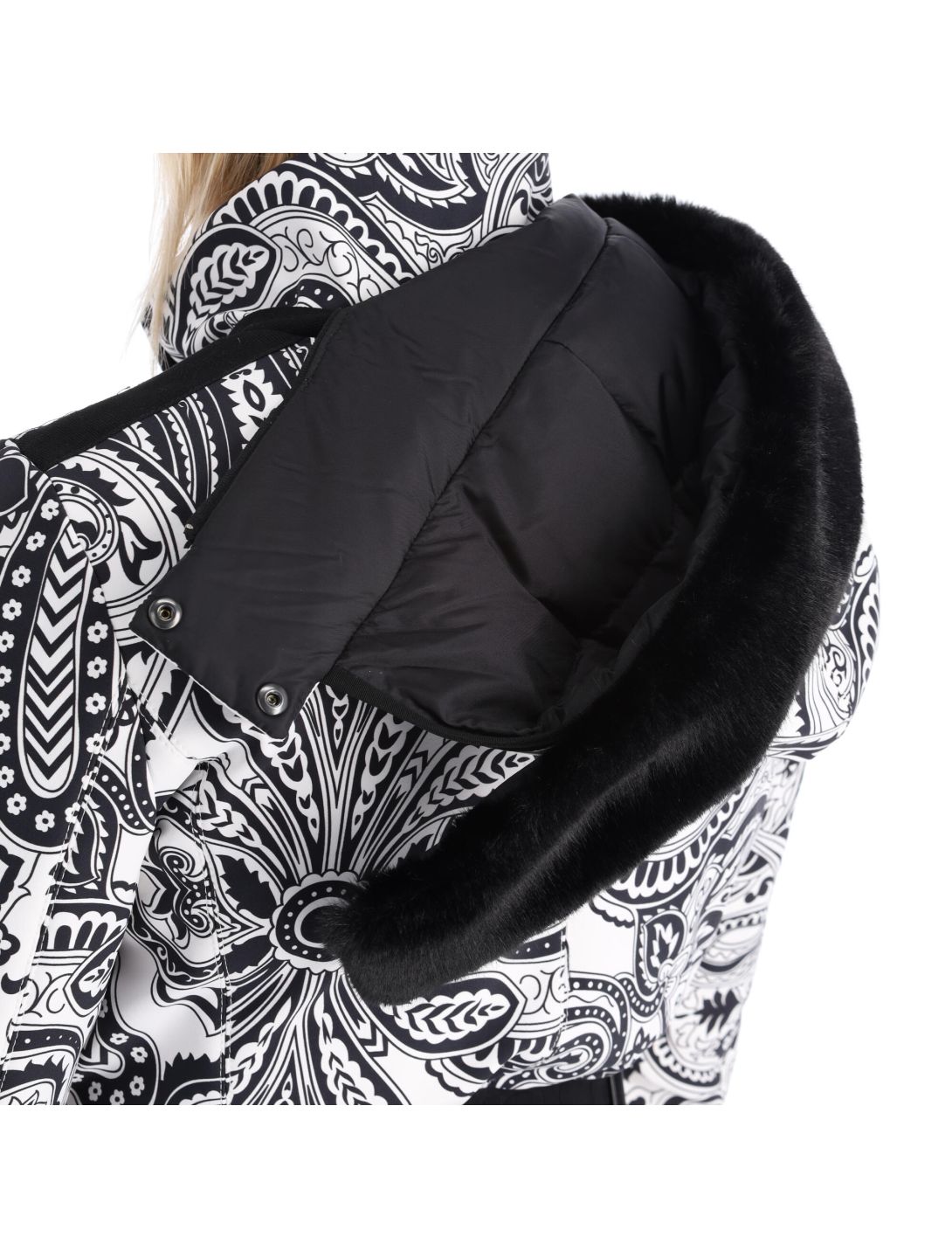 High Society, Elea chaqueta de esquí mujeres paisley print negro 