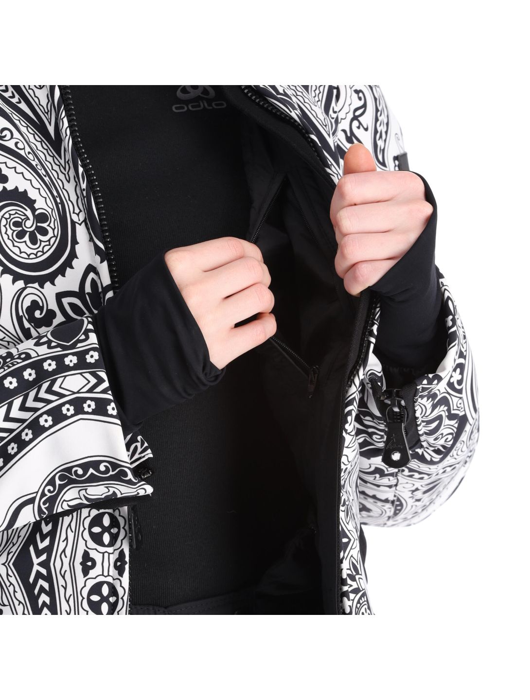 High Society, Elea chaqueta de esquí mujeres paisley print negro 