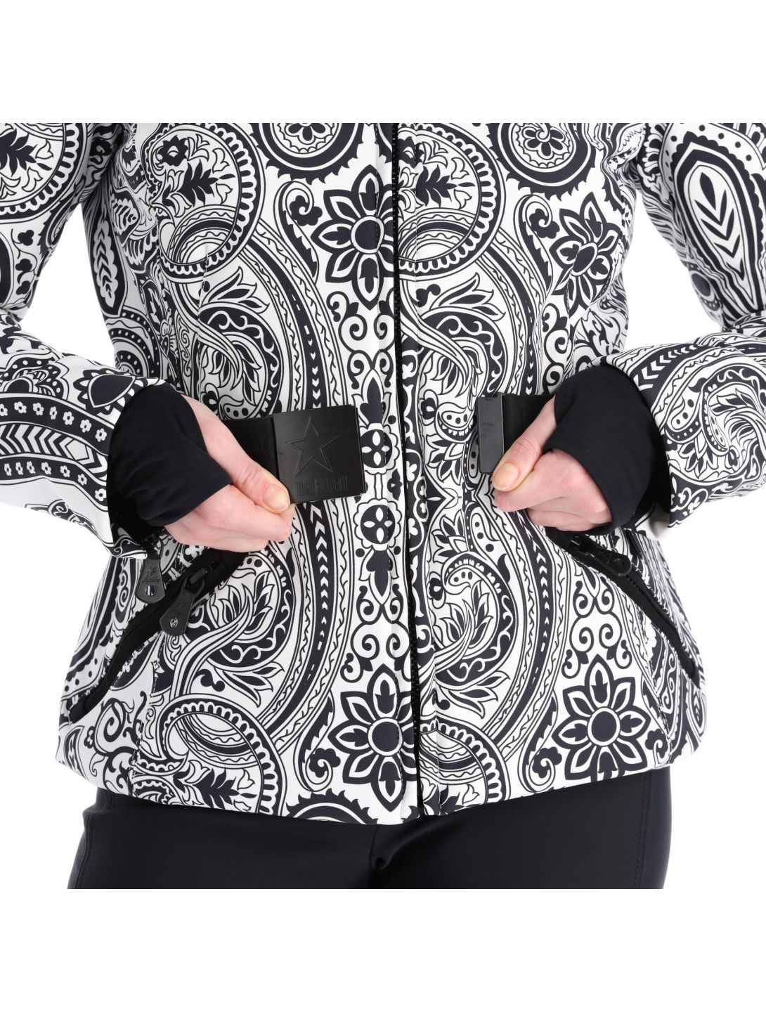 High Society, Elea chaqueta de esquí mujeres paisley print negro 