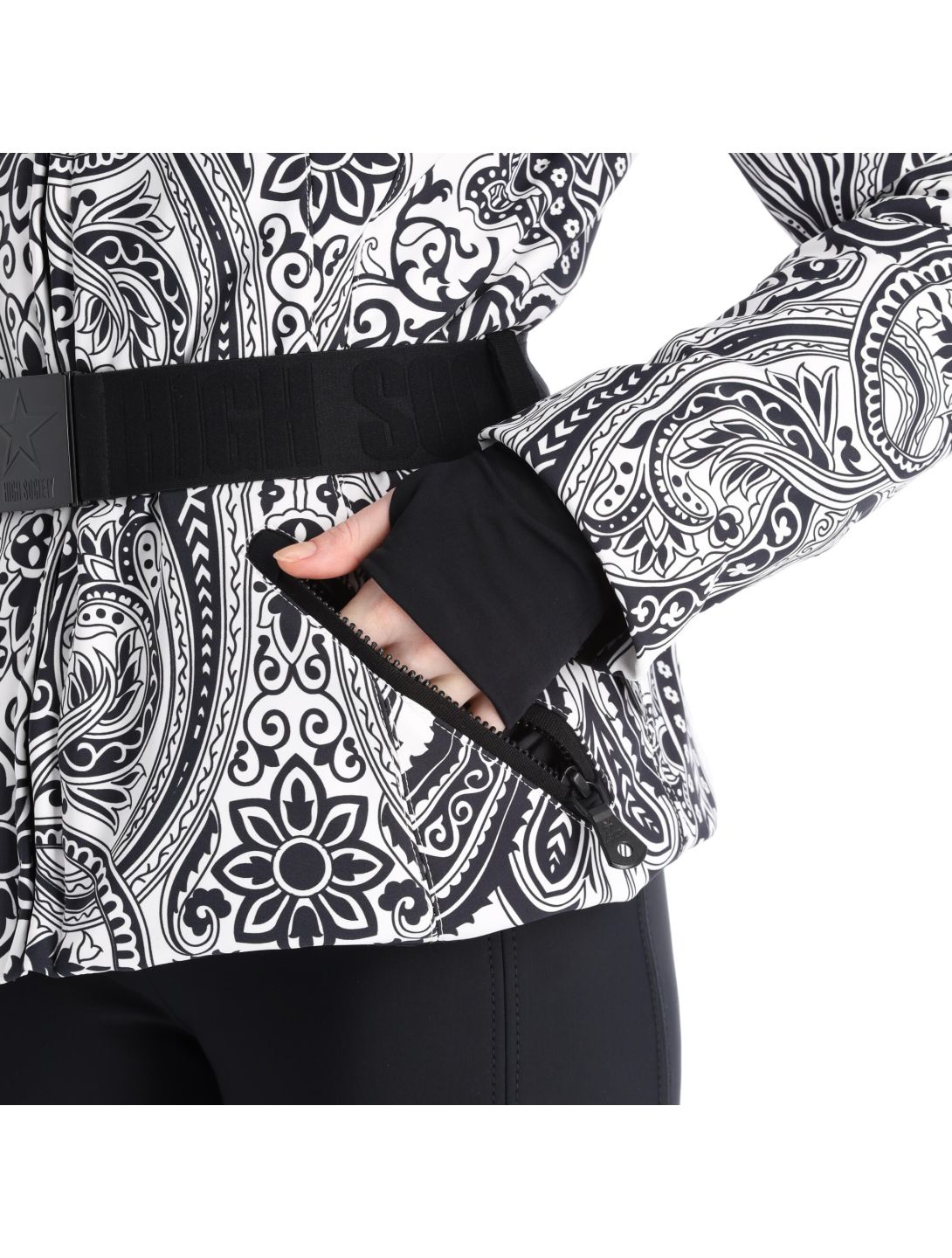 High Society, Elea chaqueta de esquí mujeres paisley print negro 