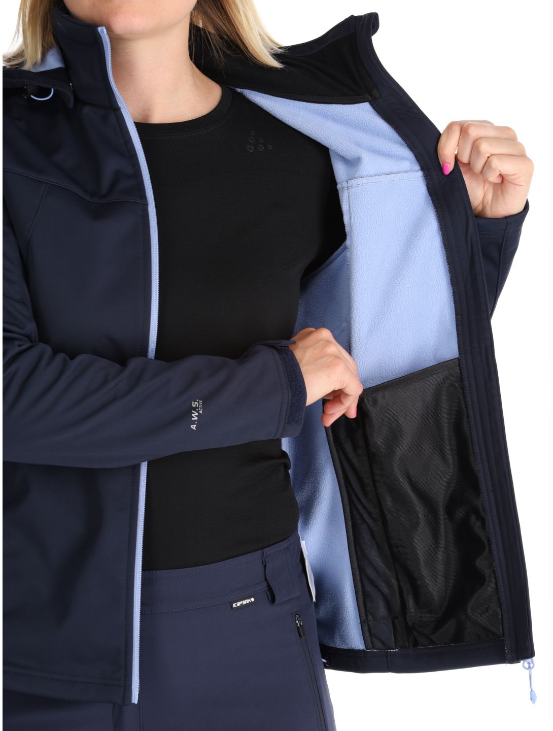 Icepeak, Boise chaqueta de esquí softshell mujeres Blue azul 