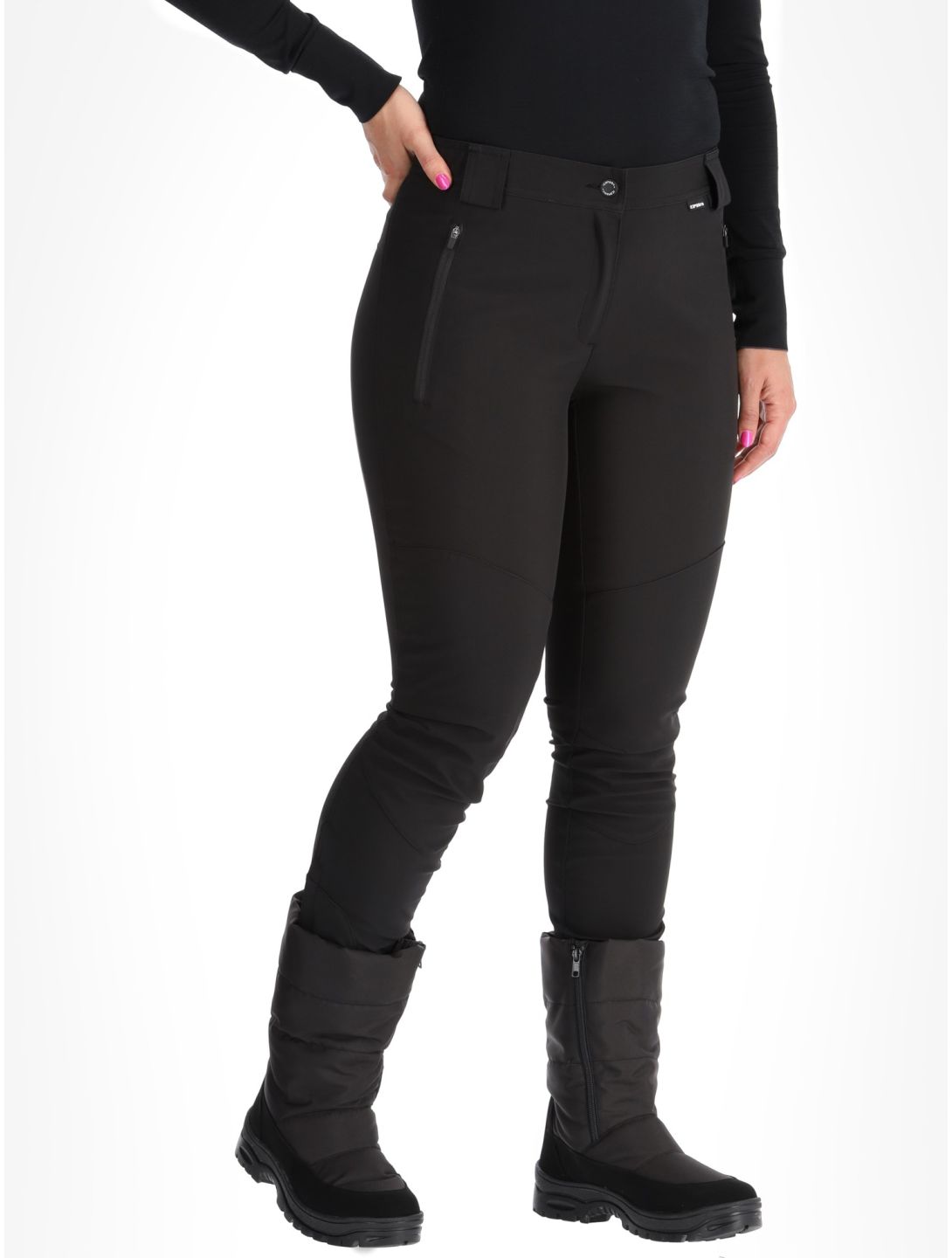 Icepeak, Doral pantalones de esquí softshell mujeres Basic Black negro 