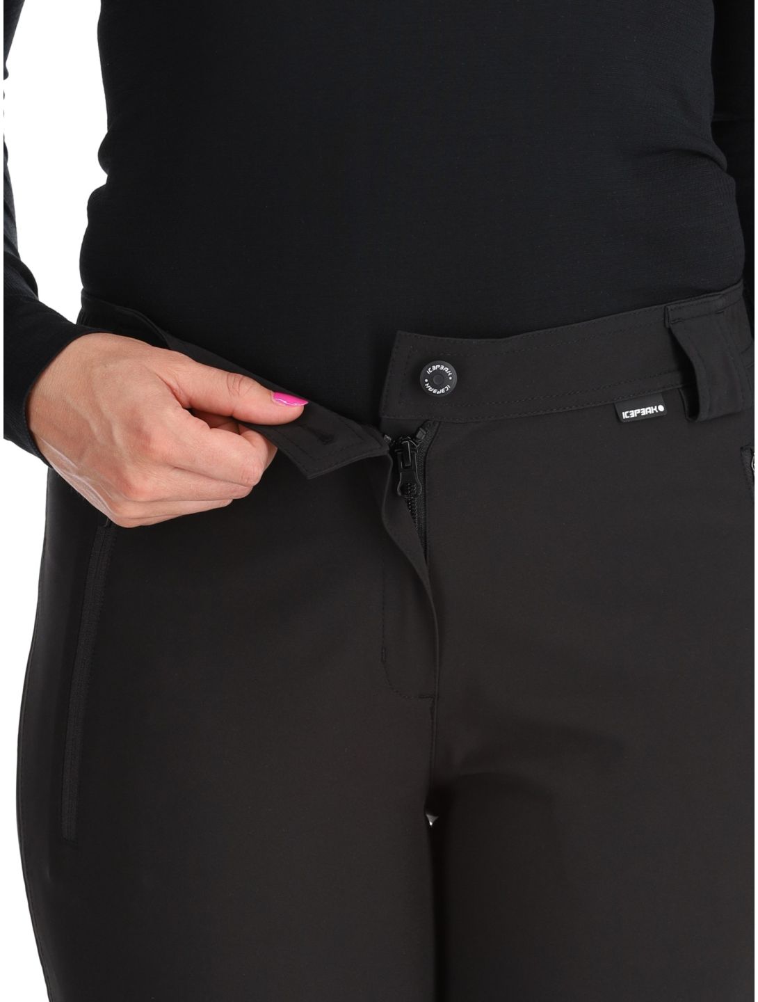 Icepeak, Doral pantalones de esquí softshell mujeres Basic Black negro 