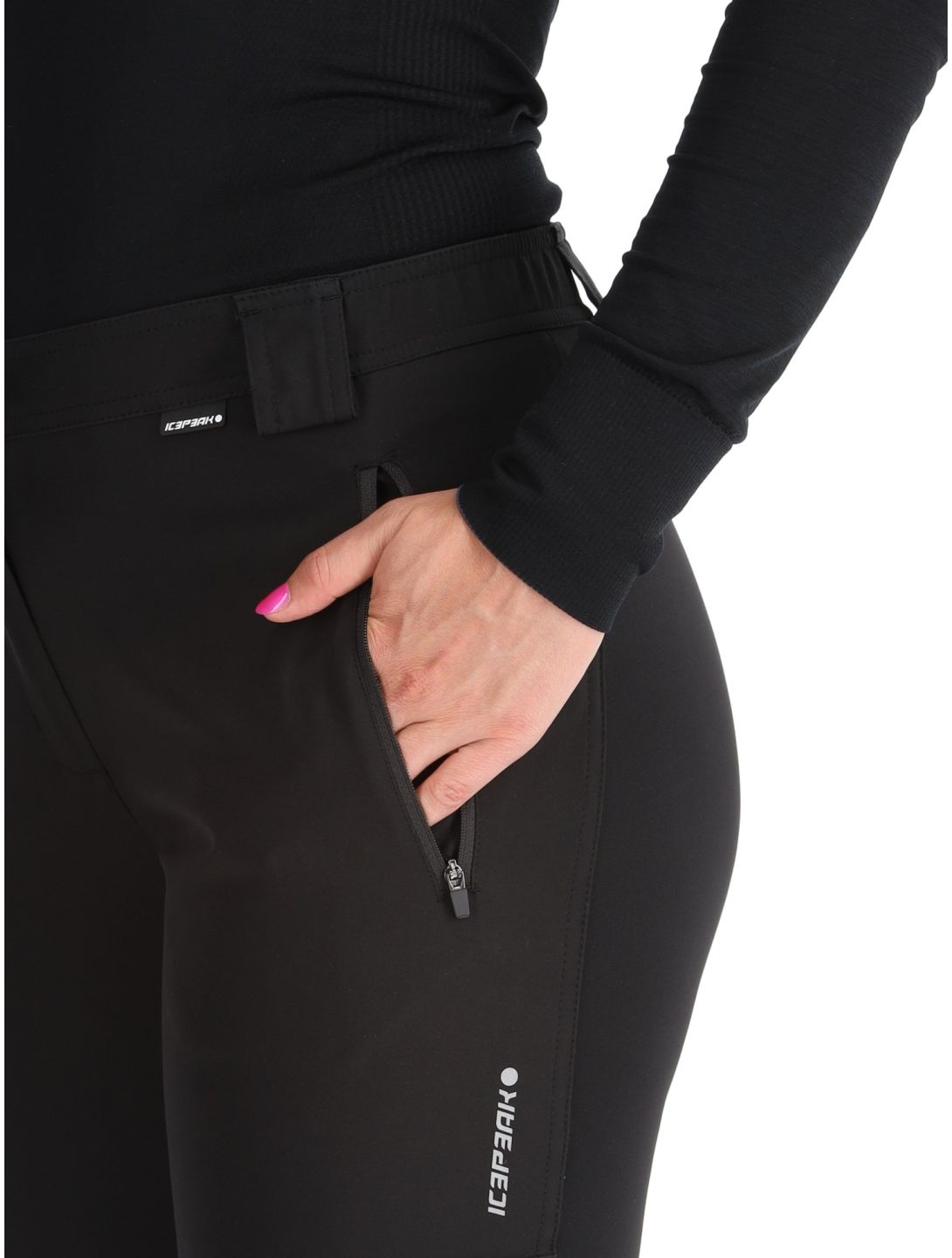 Icepeak, Doral pantalones de esquí softshell mujeres Basic Black negro 