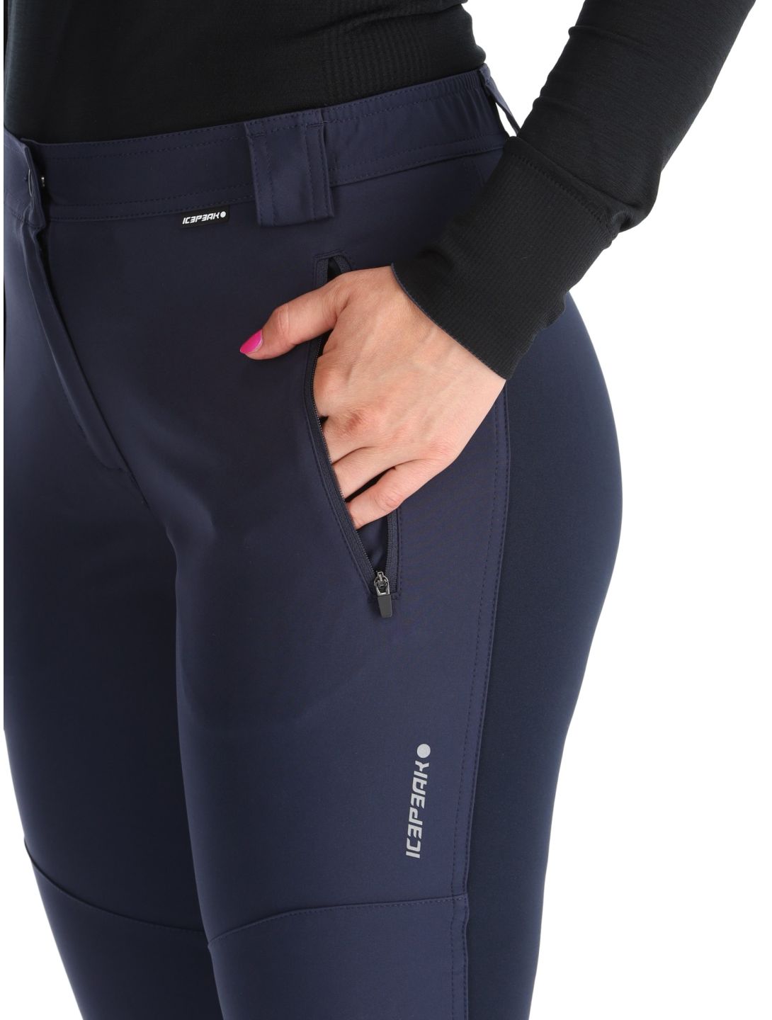 Icepeak, Doral pantalones de esquí softshell mujeres Dark Blue azul 