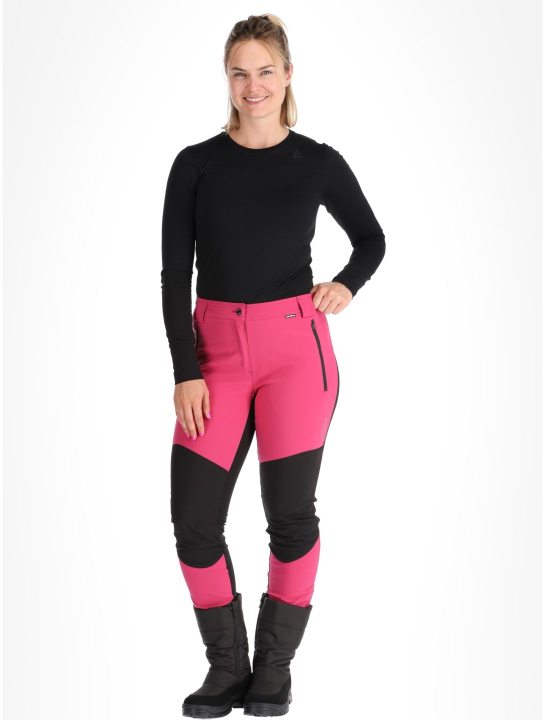 Icepeak, Doral pantalones de esquí softshell mujeres Raspberry rojo 