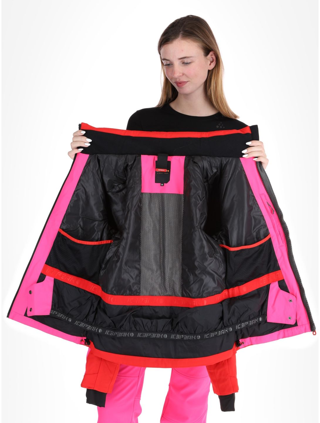 Icepeak, Eleele chaqueta de esquí mujeres Raspberry rojo 