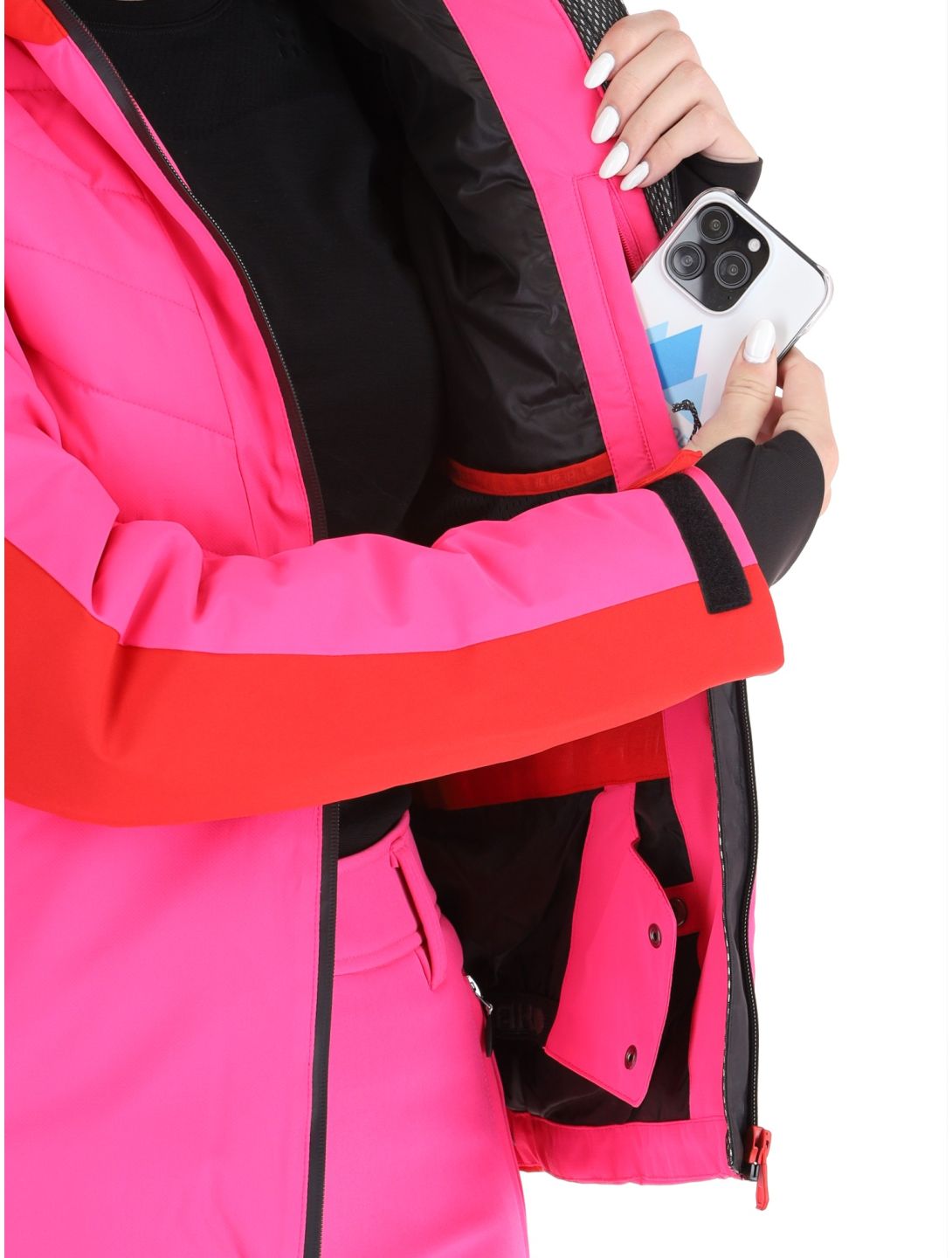 Icepeak, Eleele chaqueta de esquí mujeres Raspberry rojo 