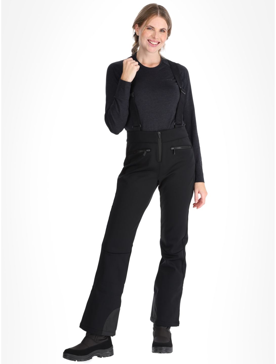 Icepeak, Ellsworth pantalones de esquí softshell mujeres Black negro 