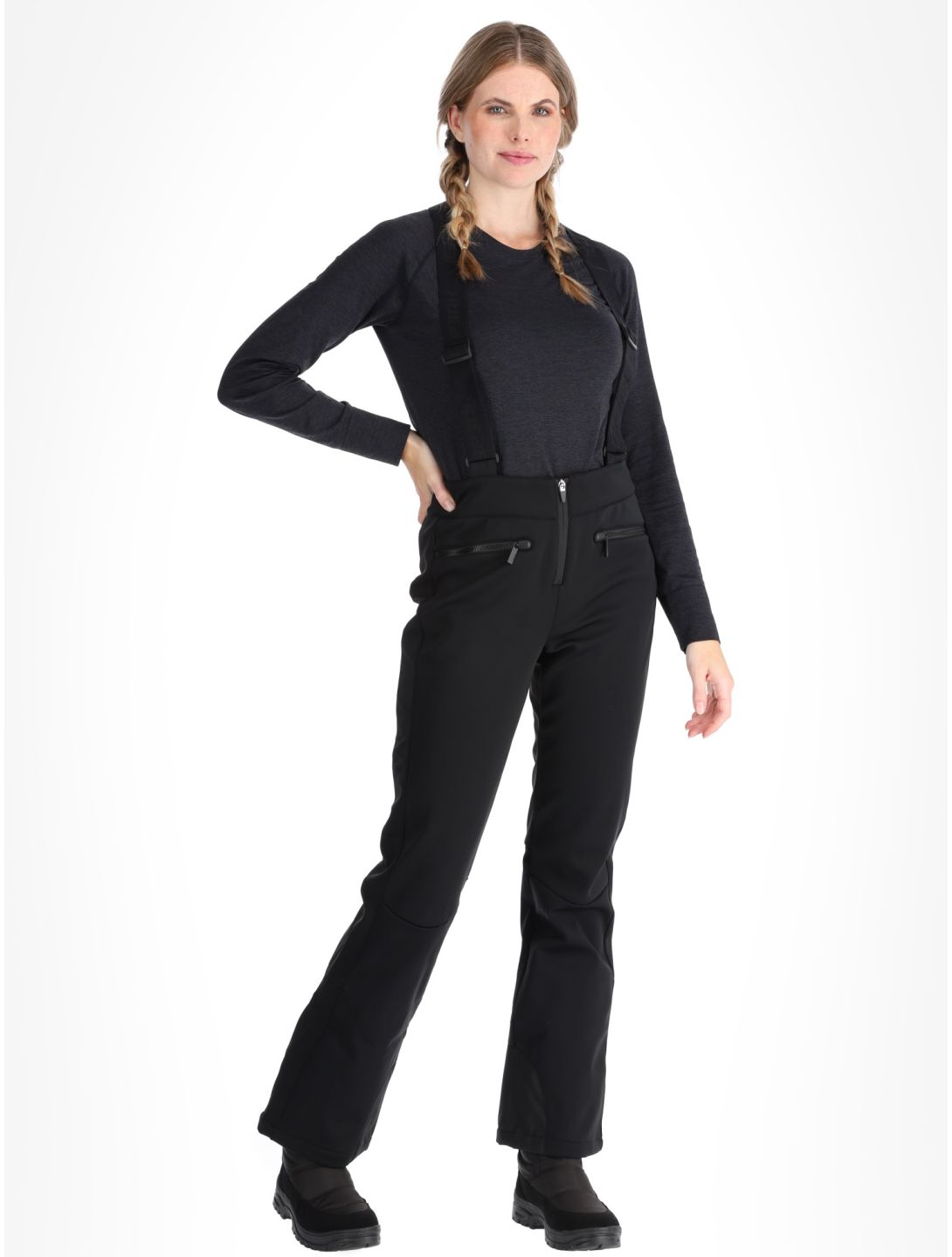 Icepeak, Ellsworth pantalones de esquí softshell mujeres Black negro 