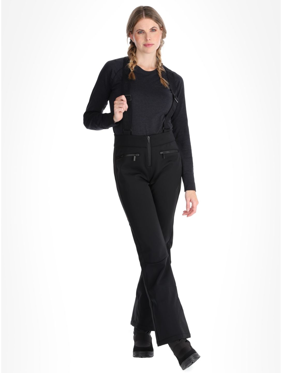 Icepeak, Ellsworth pantalones de esquí softshell mujeres Black negro 