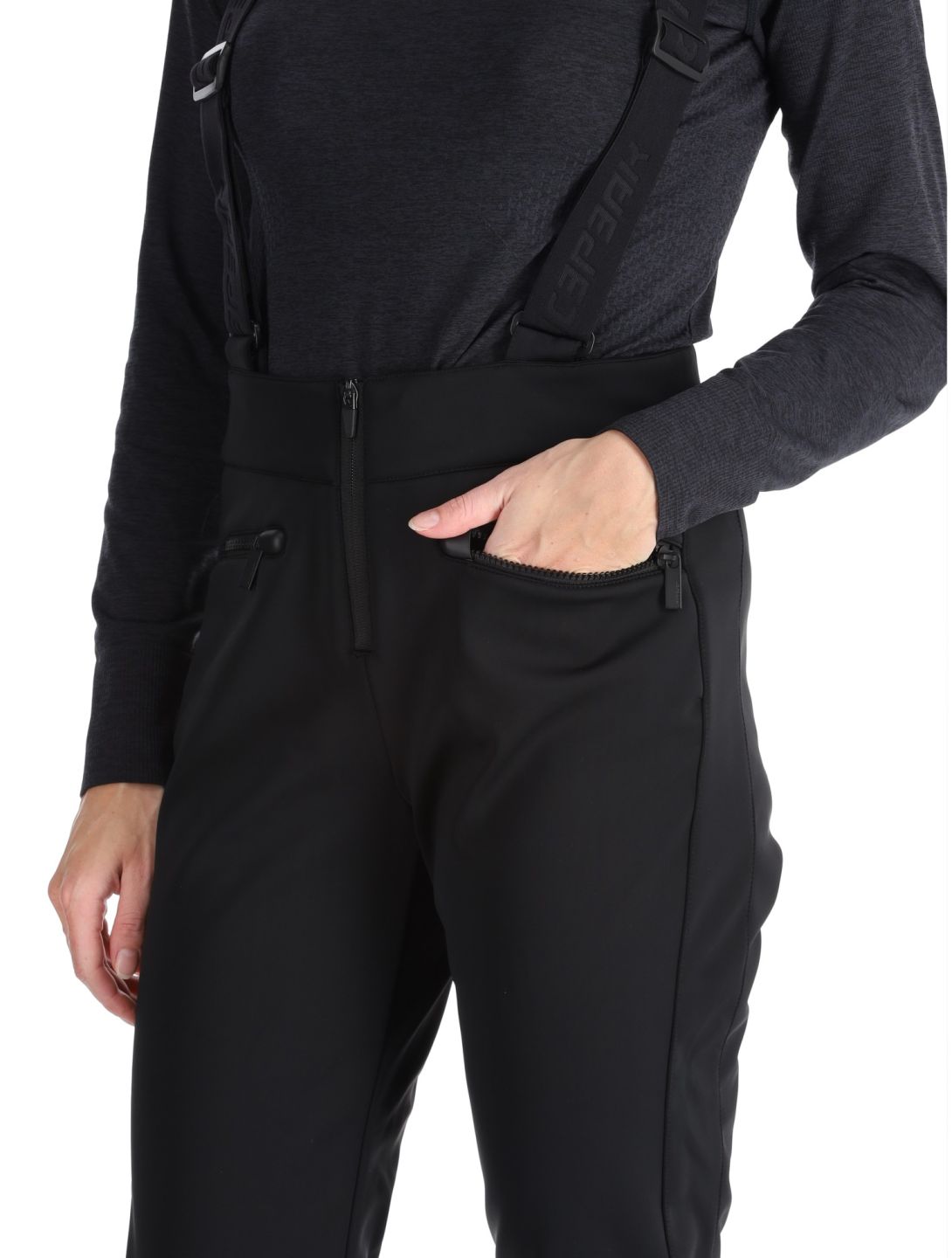 Icepeak, Ellsworth pantalones de esquí softshell mujeres Black negro 