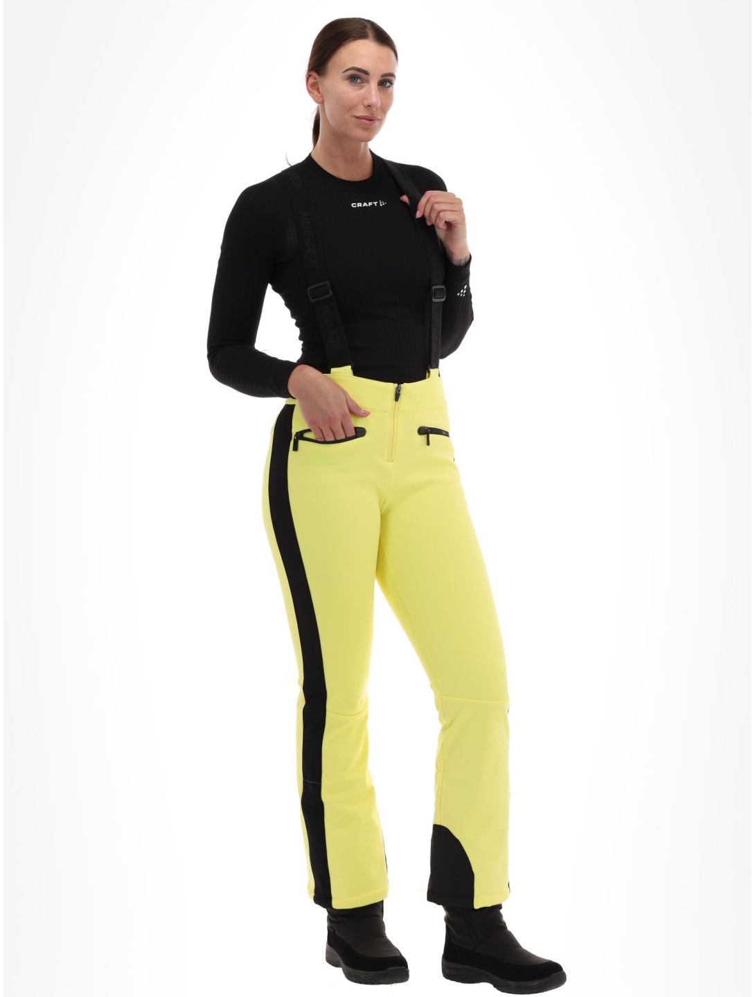 Icepeak, Ellsworth pantalones de esquí softshell mujeres Light Yellow amarillo 