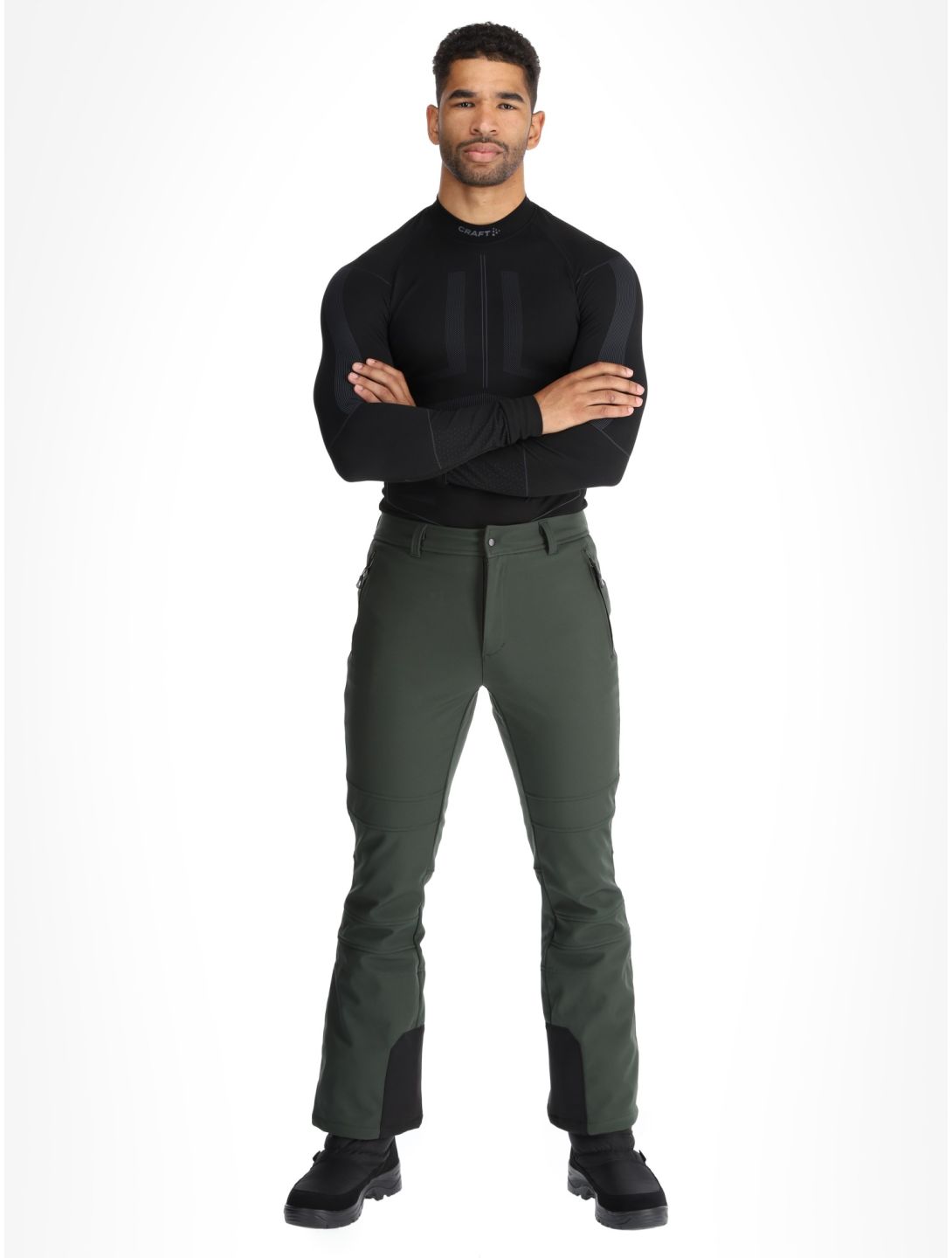 Icepeak, Erding pantalones de esquí softshell hombres Dark Olive verde 