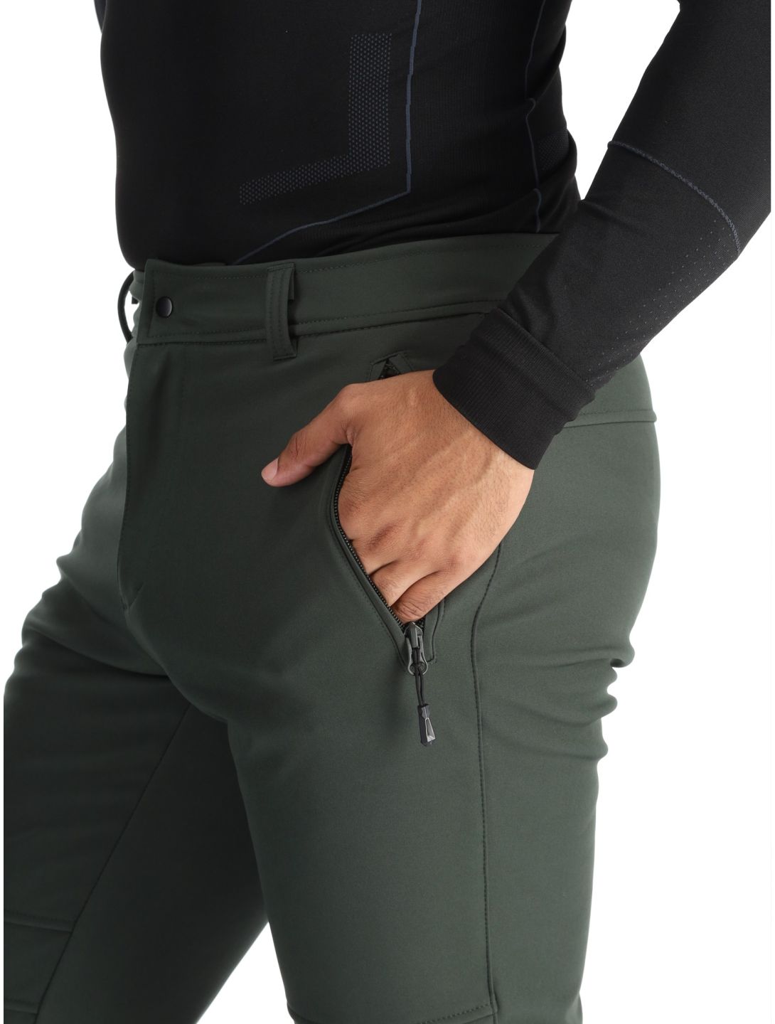 Icepeak, Erding pantalones de esquí softshell hombres Dark Olive verde 