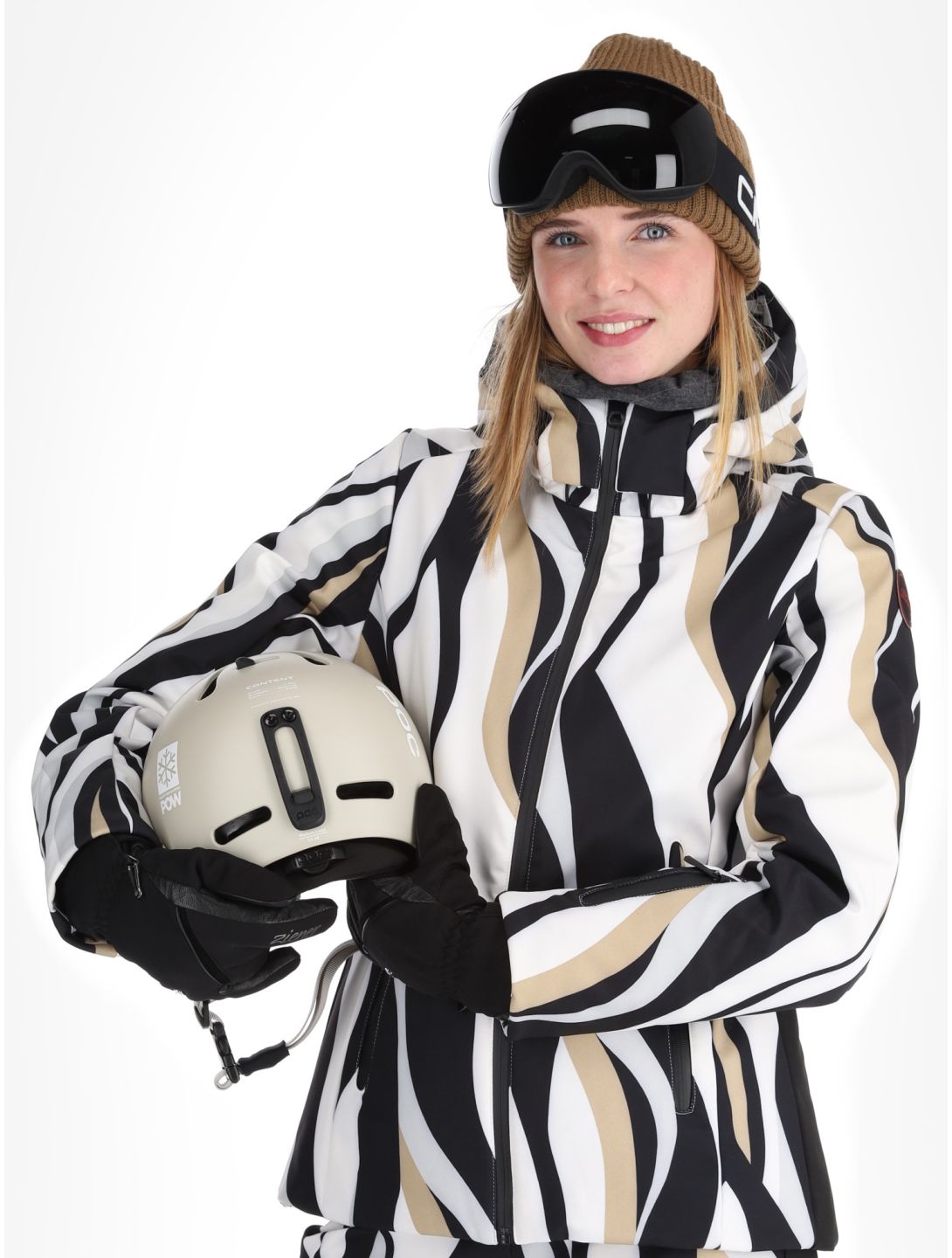 Icepeak, Estancia chaqueta de esquí mujeres Black White blanco, negro 