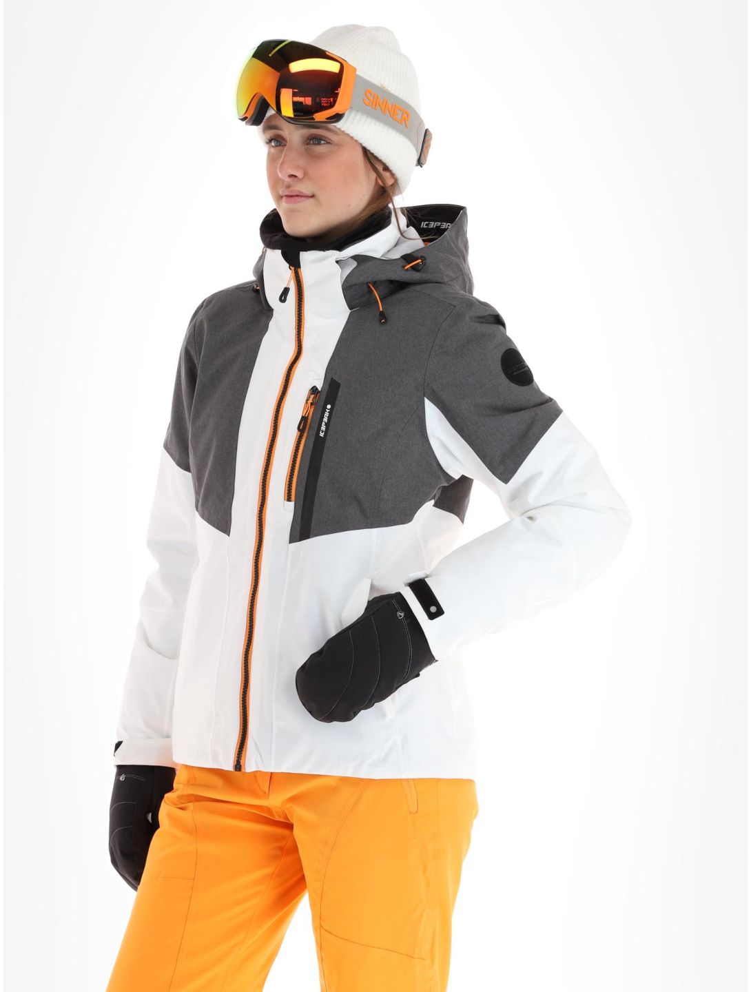 Icepeak, Faenza chaqueta de esquí mujeres Optic White blanco, gris 