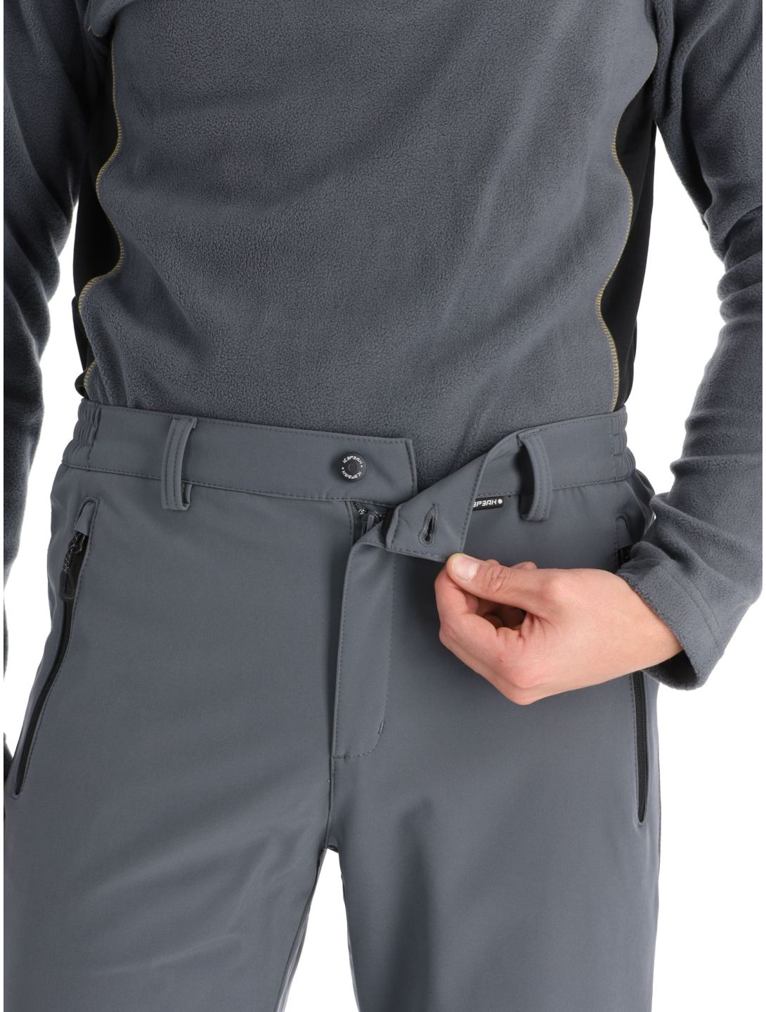 Icepeak, Frankfurt pantalones de esquí softshell hombres Granite gris 