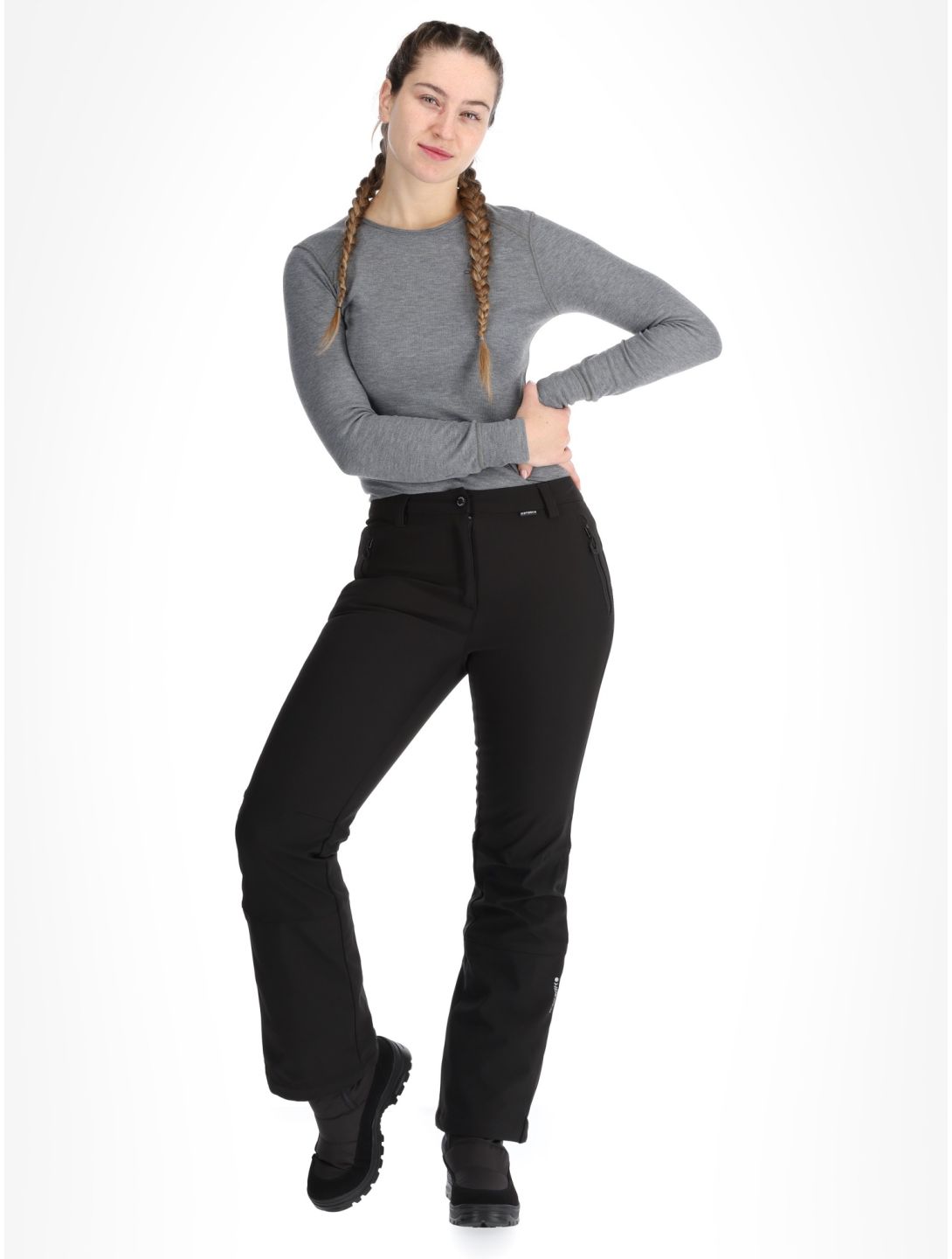 Icepeak, Frechen pantalones de esquí softshell mujeres Black negro 