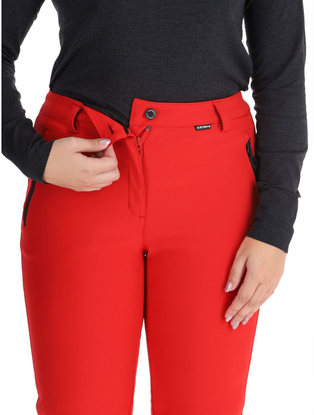 Icepeak, Frechen pantalones de esquí softshell mujeres Coral-Red rojo 