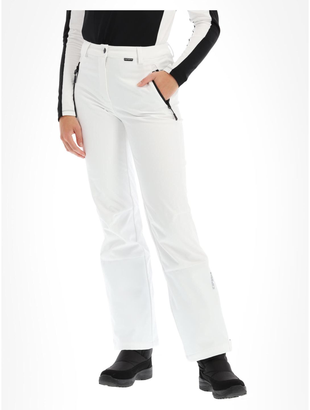 Icepeak, Frechen pantalones de esquí softshell mujeres Optic White blanco 