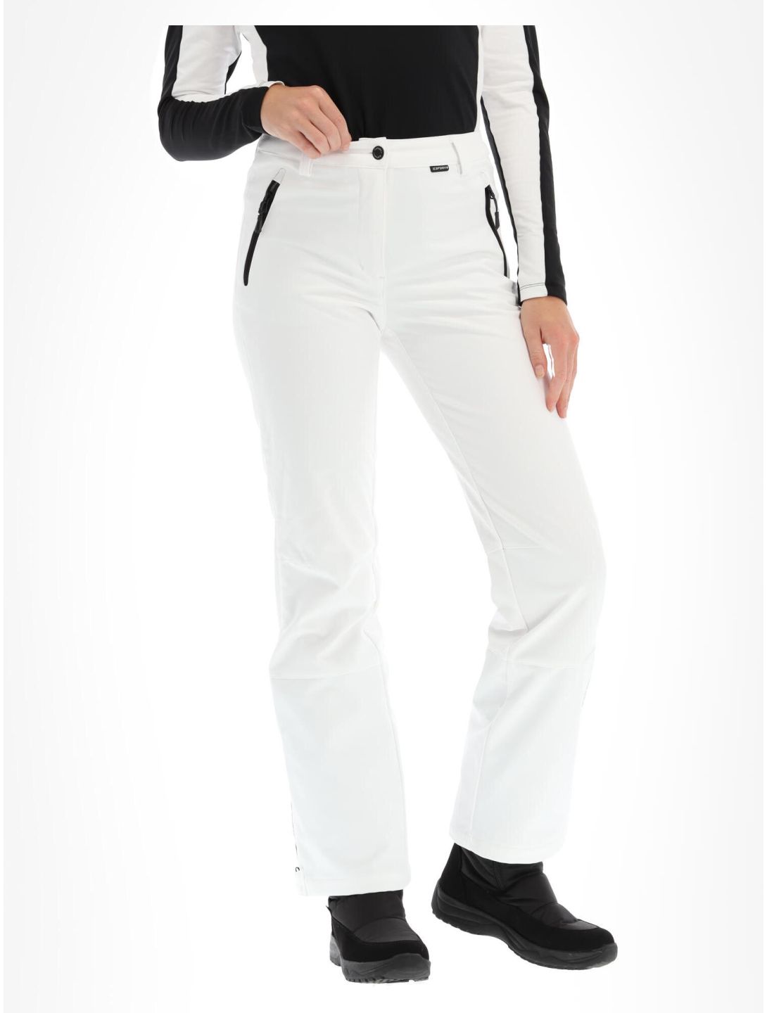 Icepeak, Frechen pantalones de esquí softshell mujeres Optic White blanco 