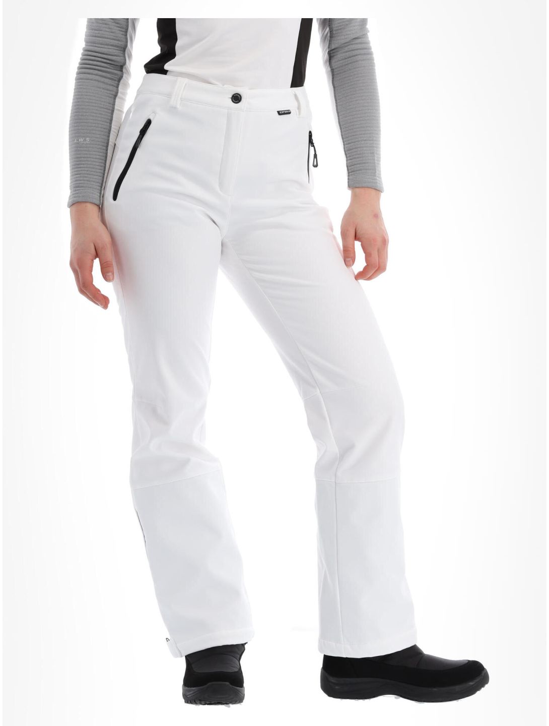 Icepeak, Frechen pantalones de esquí softshell modelo pequeño mujeres Optic White blanco 