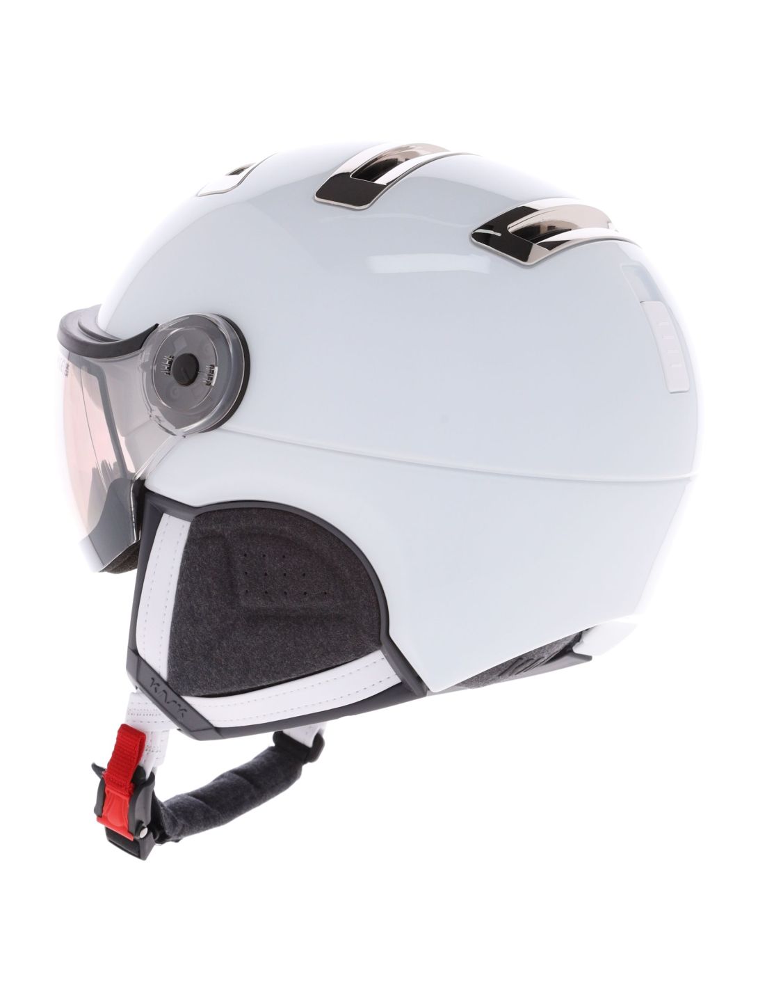 Kask, Piuma-R Chrome Visor casco con visera unisex White/Silver blanco, Zilver 