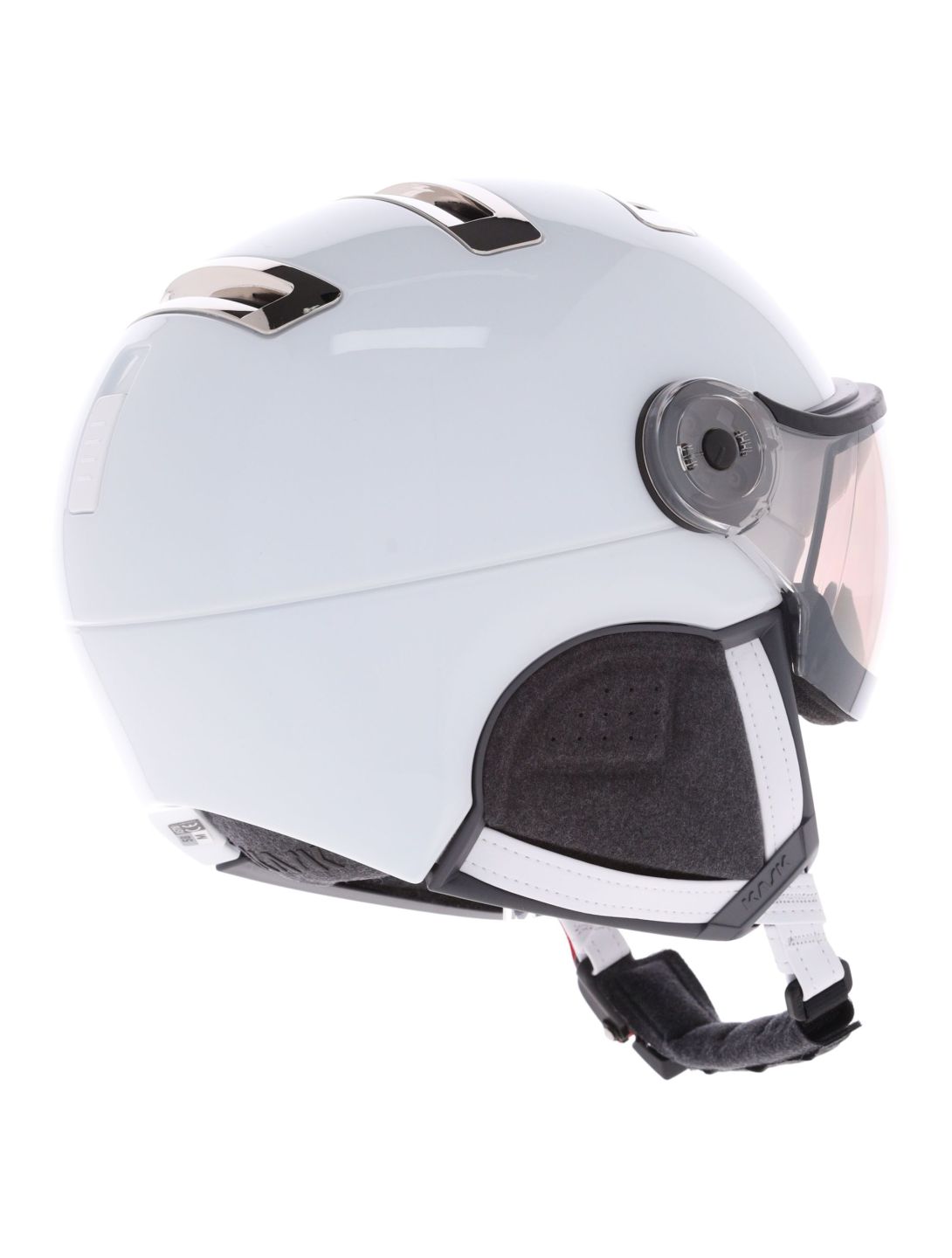 Kask, Piuma-R Chrome Visor casco con visera unisex White/Silver blanco, Zilver 