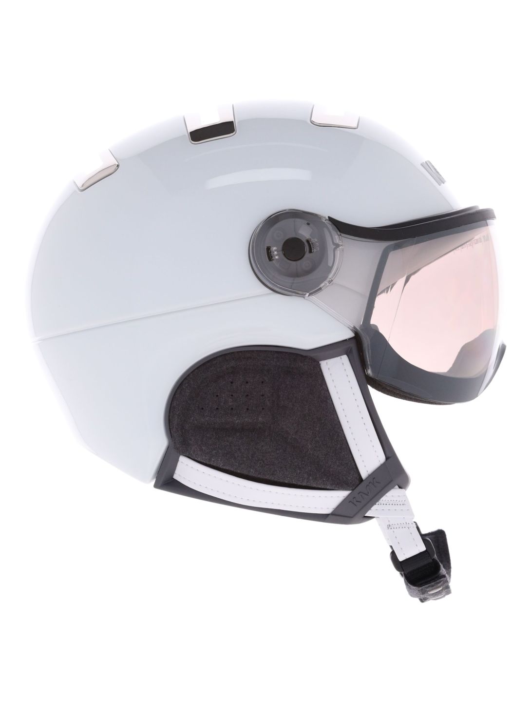 Kask, Piuma-R Chrome Visor casco con visera unisex White/Silver blanco, Zilver 