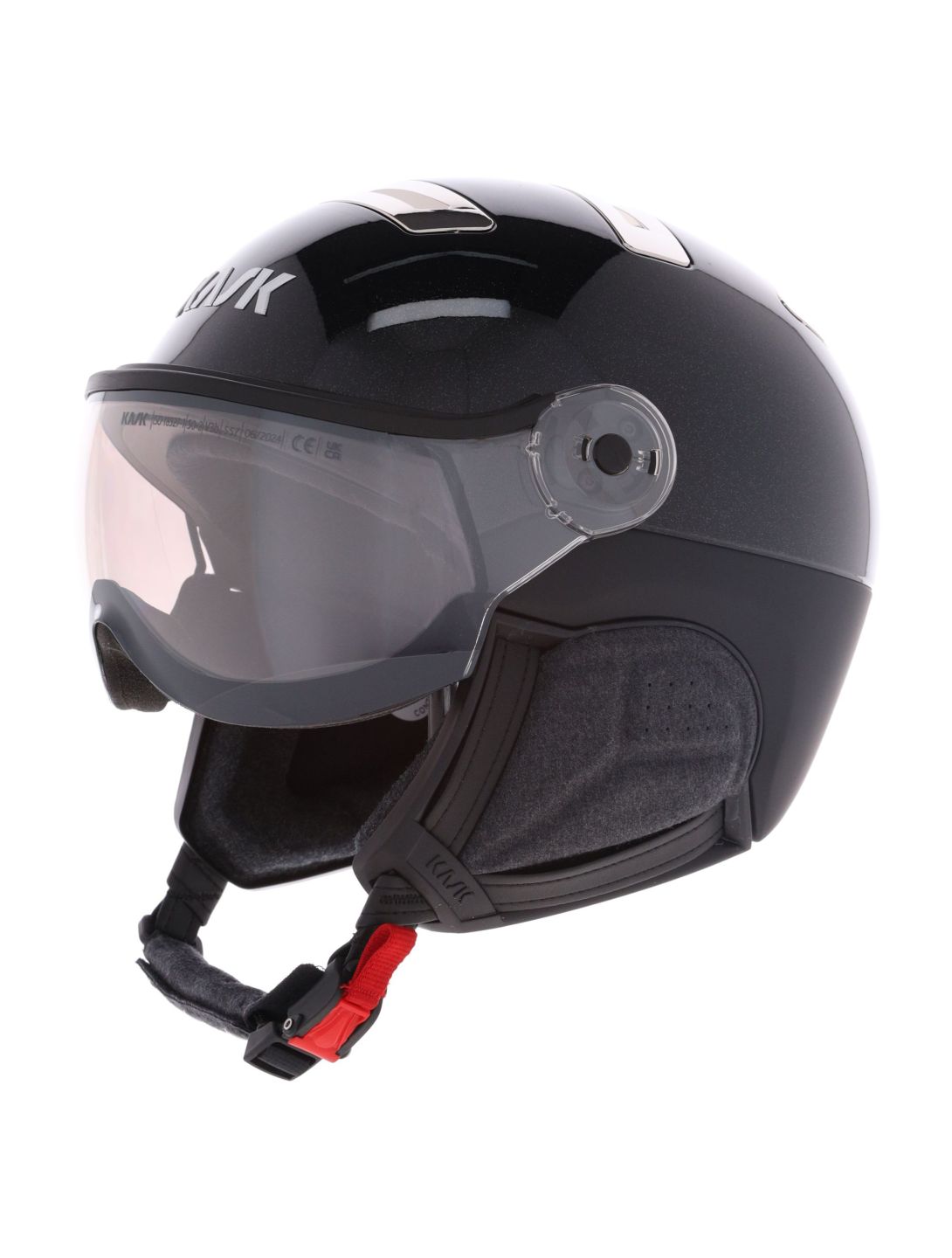 Kask, Piuma-R Chrome Visor casco con visera unisex Black/Silver negro, Zilver 