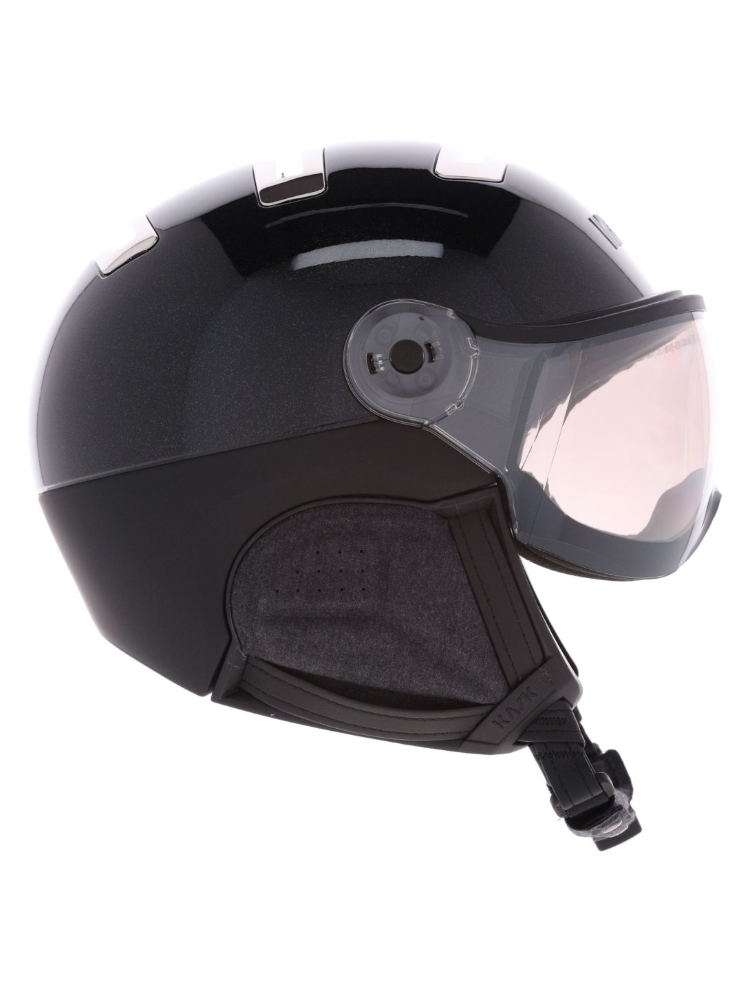 Kask, Piuma-R Chrome Visor casco con visera unisex Black/Silver negro, Zilver 